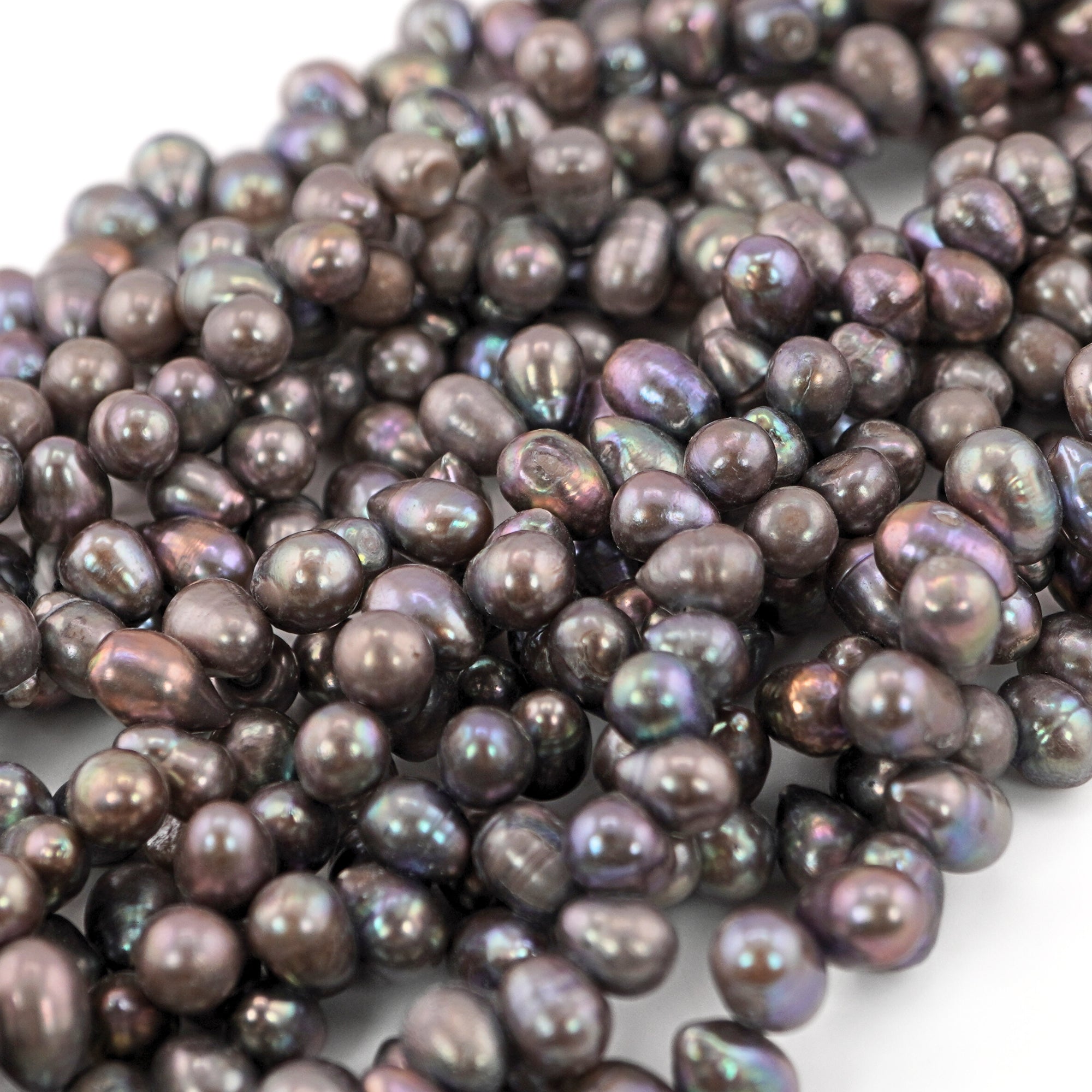 9x7 MM peacock oval freshwater pearl beads