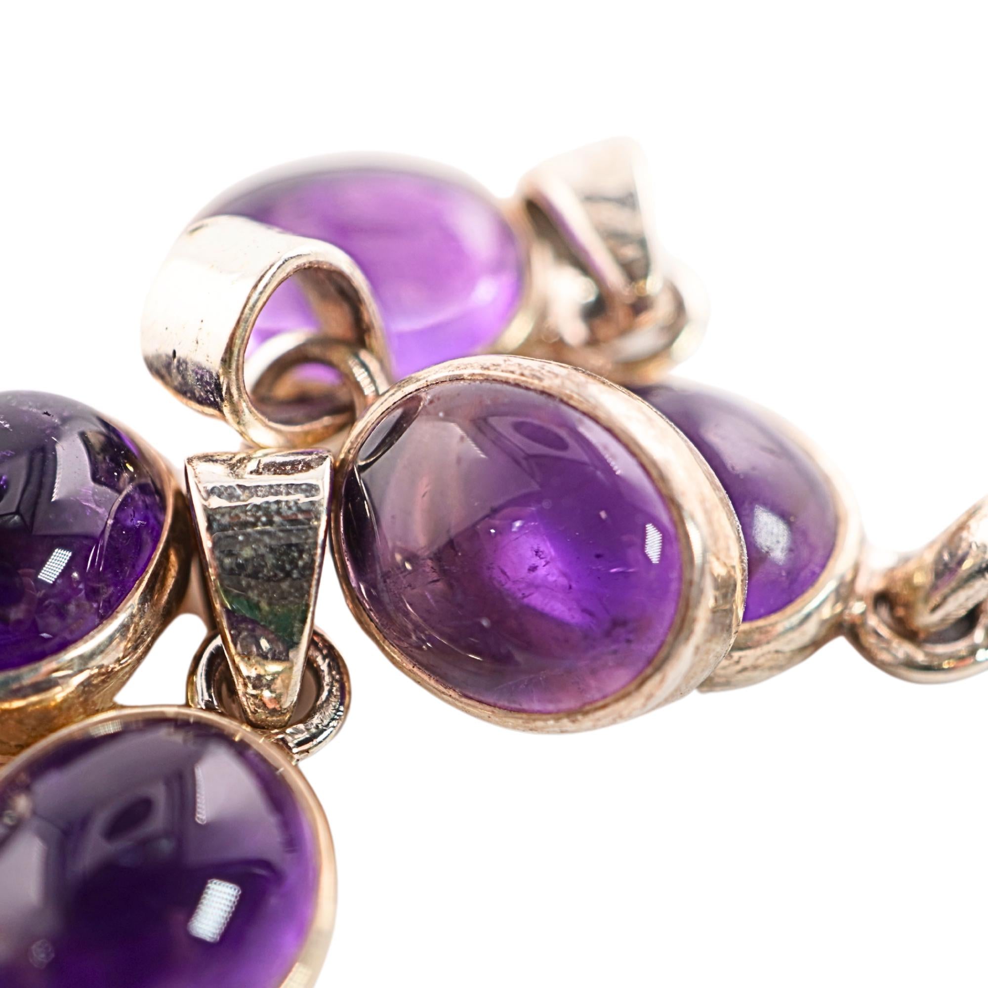 Black Oxidized Plated Purple Gemstone Pendant