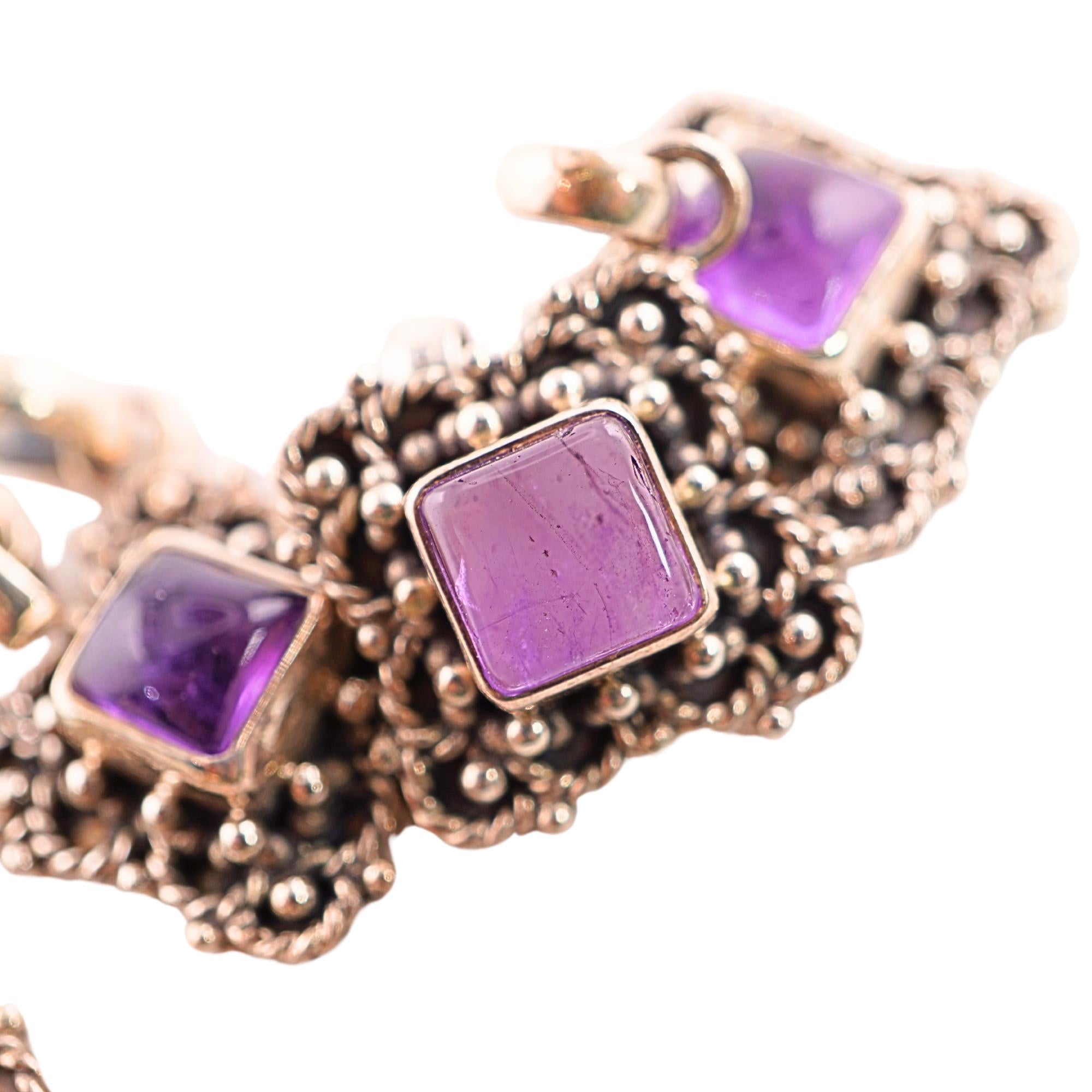 Cabochons Pendants, Amethyst Silver Pendants