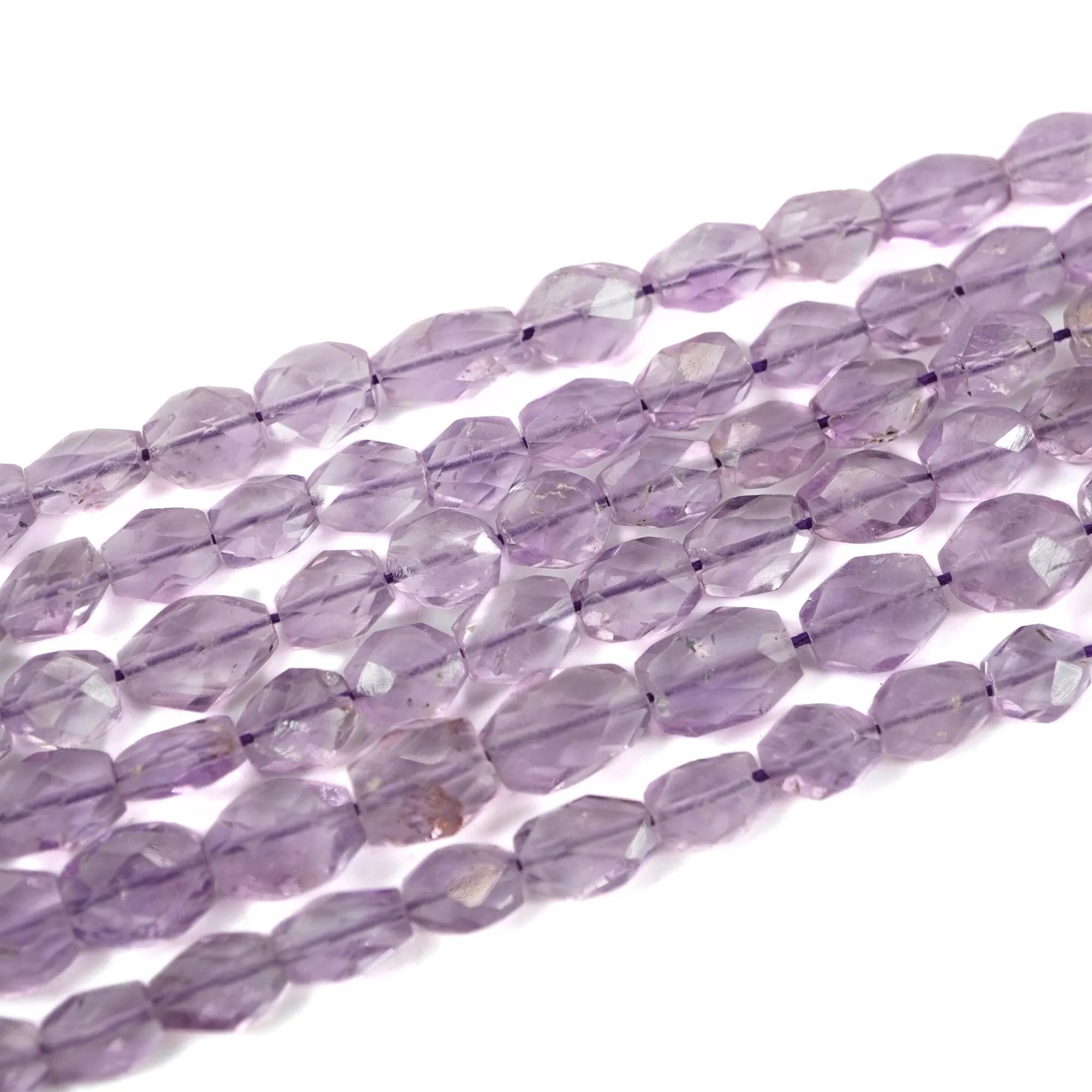 Amethyst Faceted Oval Shape Gemstone Strand Beads