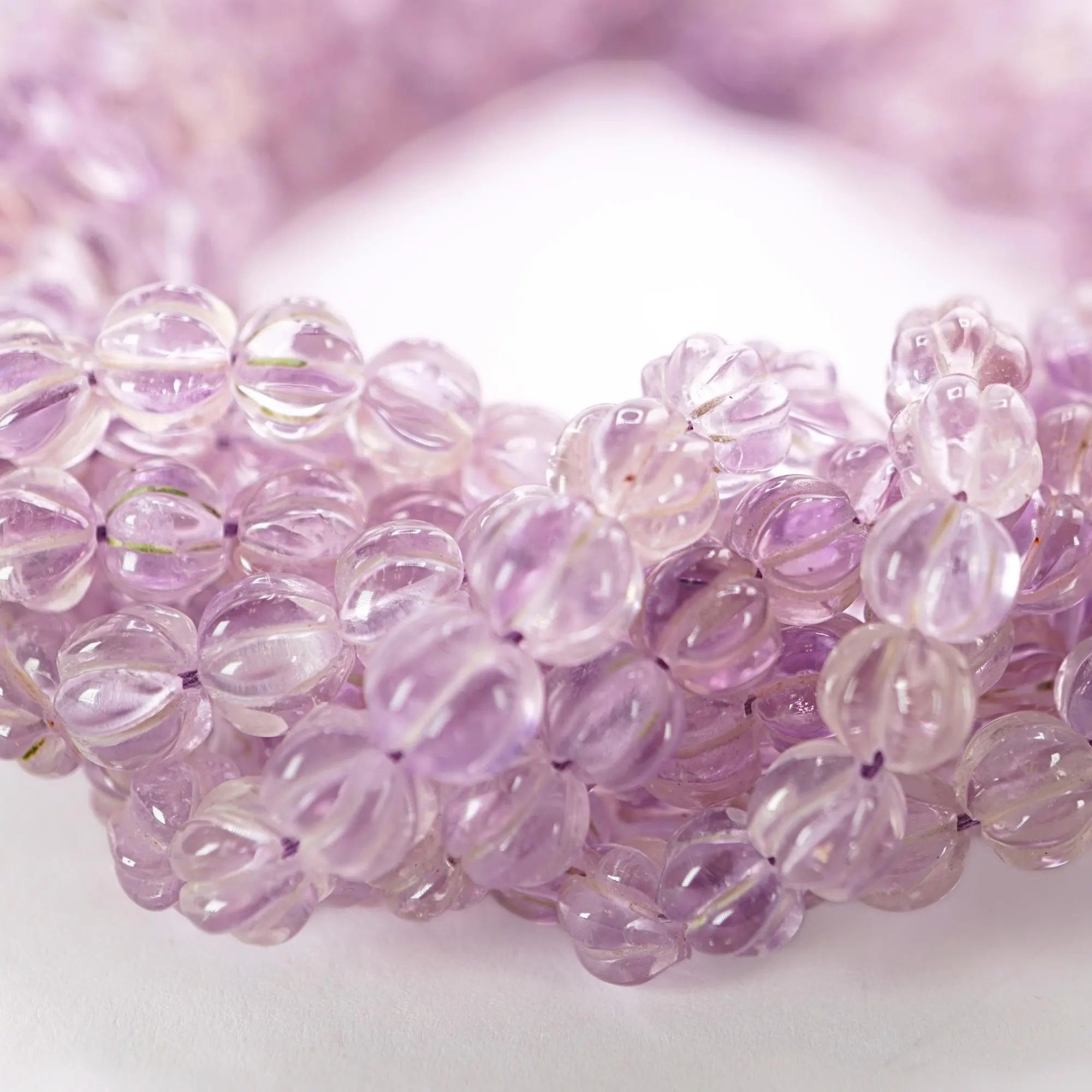 Amethyst Faceted Pumpkin Shape Gemstone Strand Beads