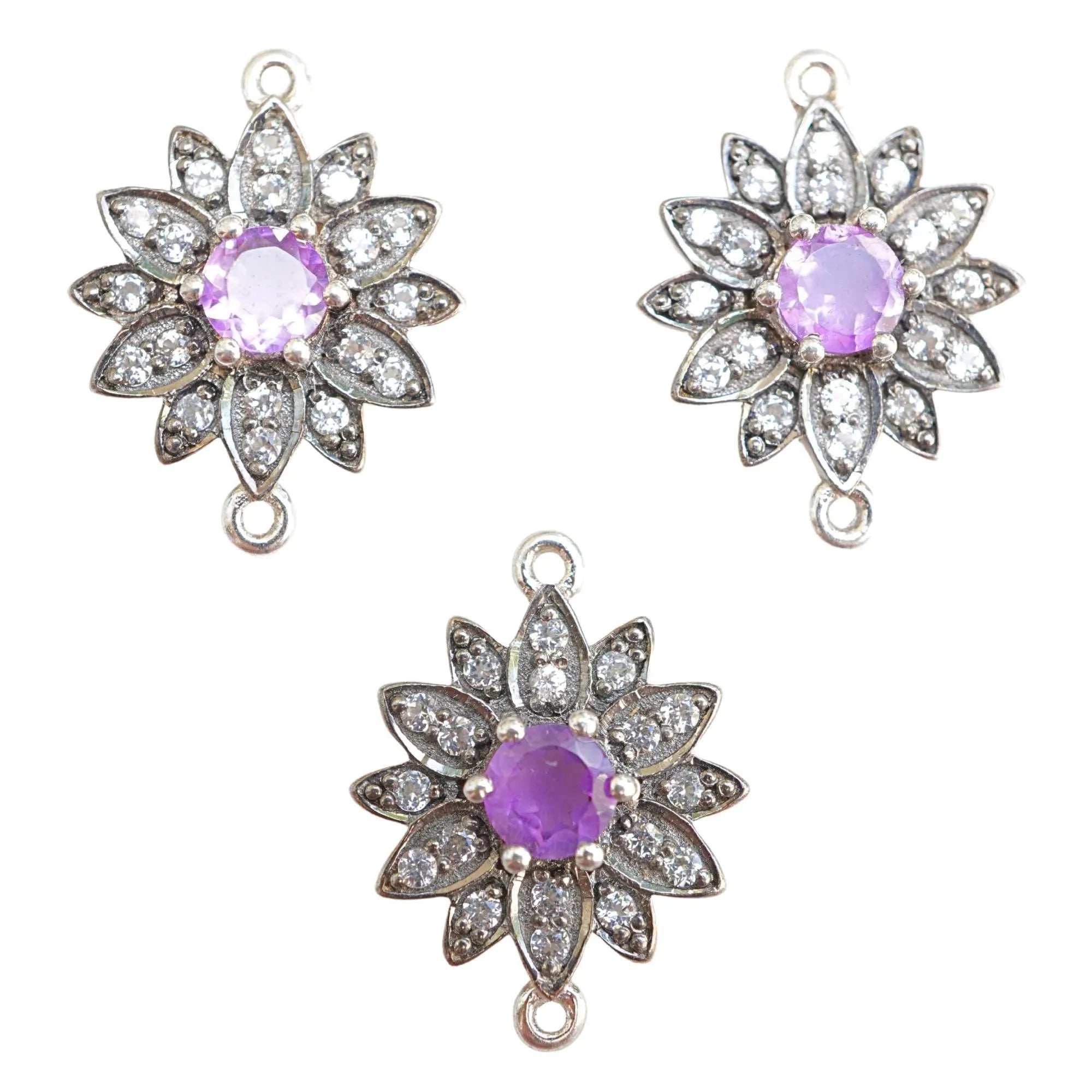 Amethyst Flower Shape Connector