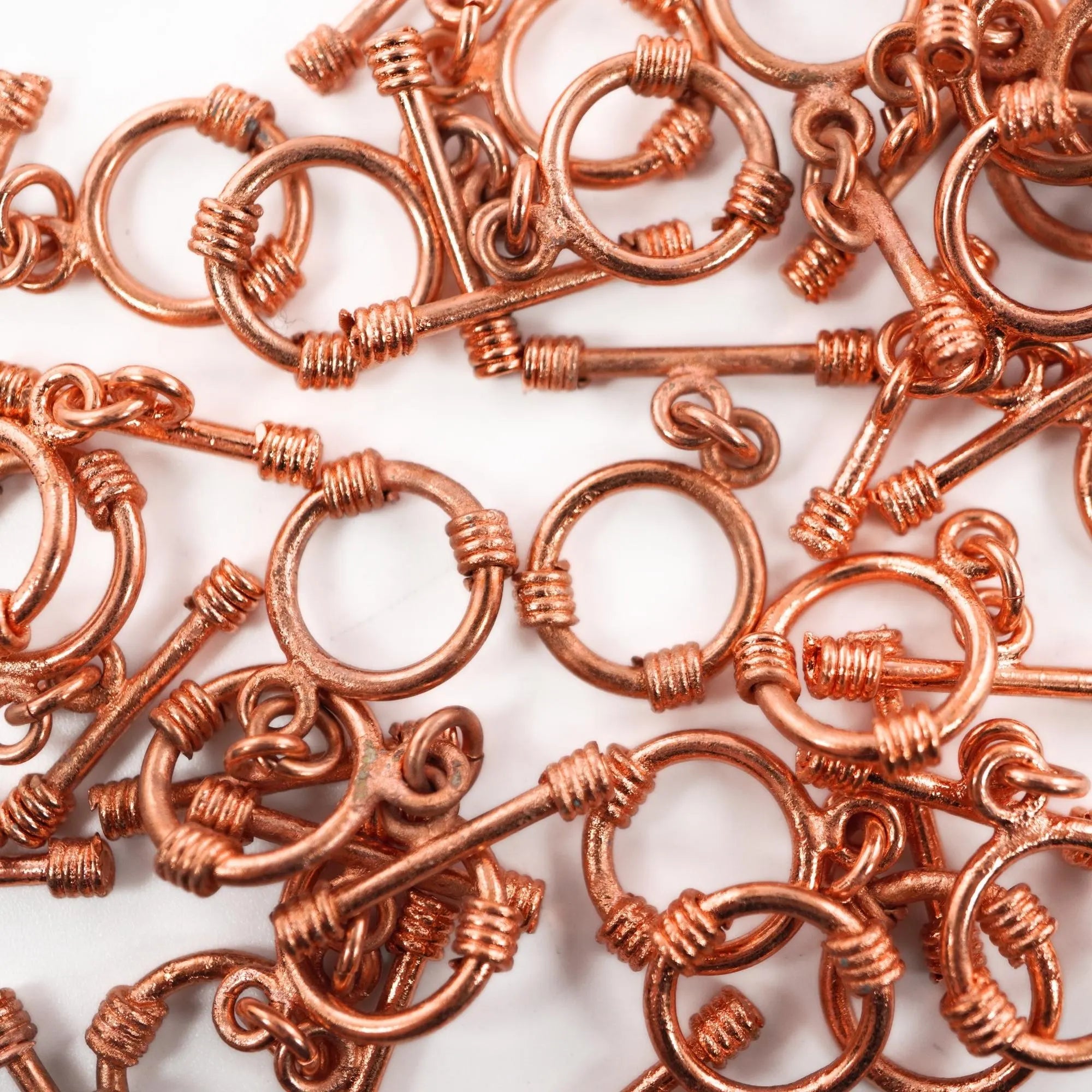 Antique Copper Bali Toggle Clasps
