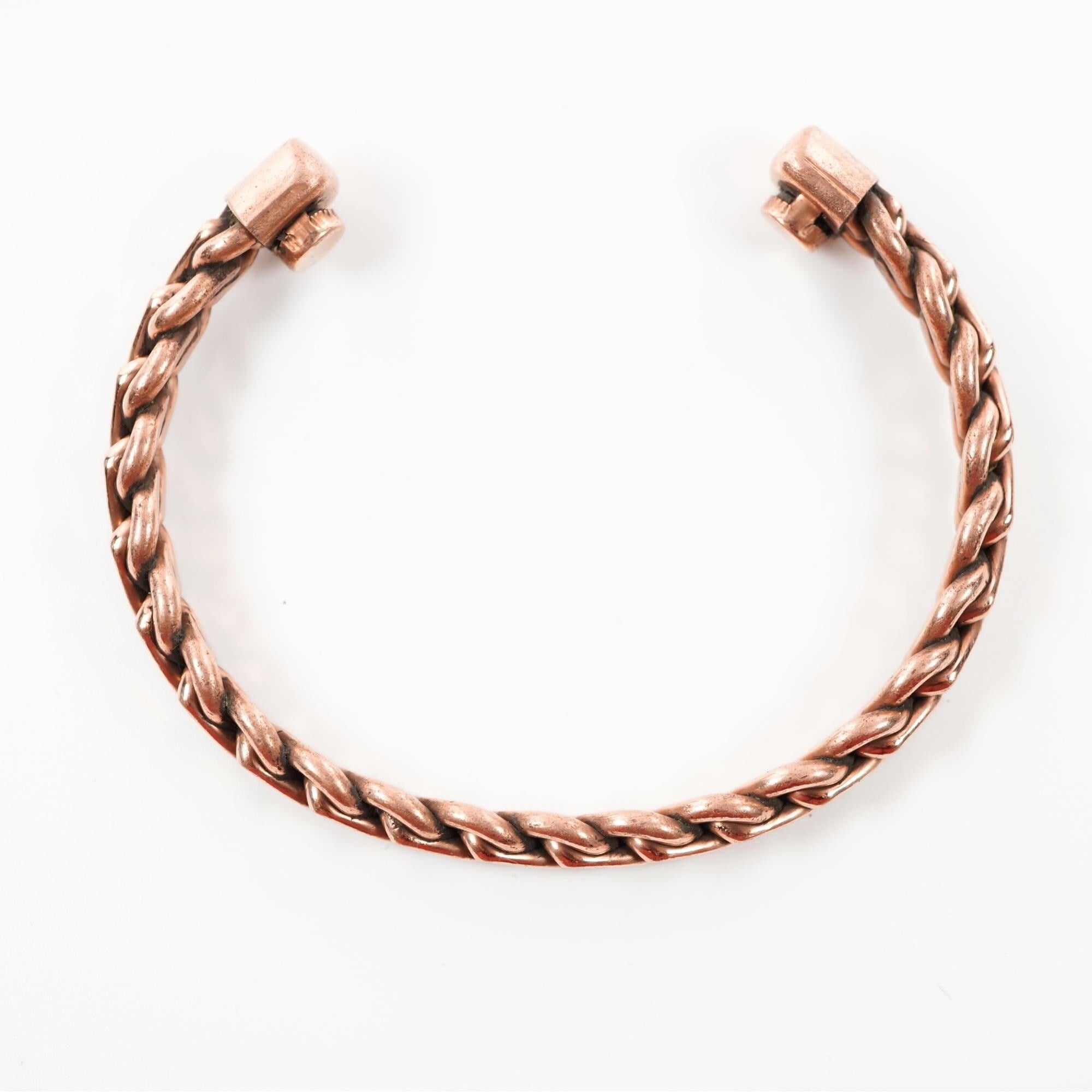 Antique Copper Bracelet Adjustable Cuff Bangle Viking