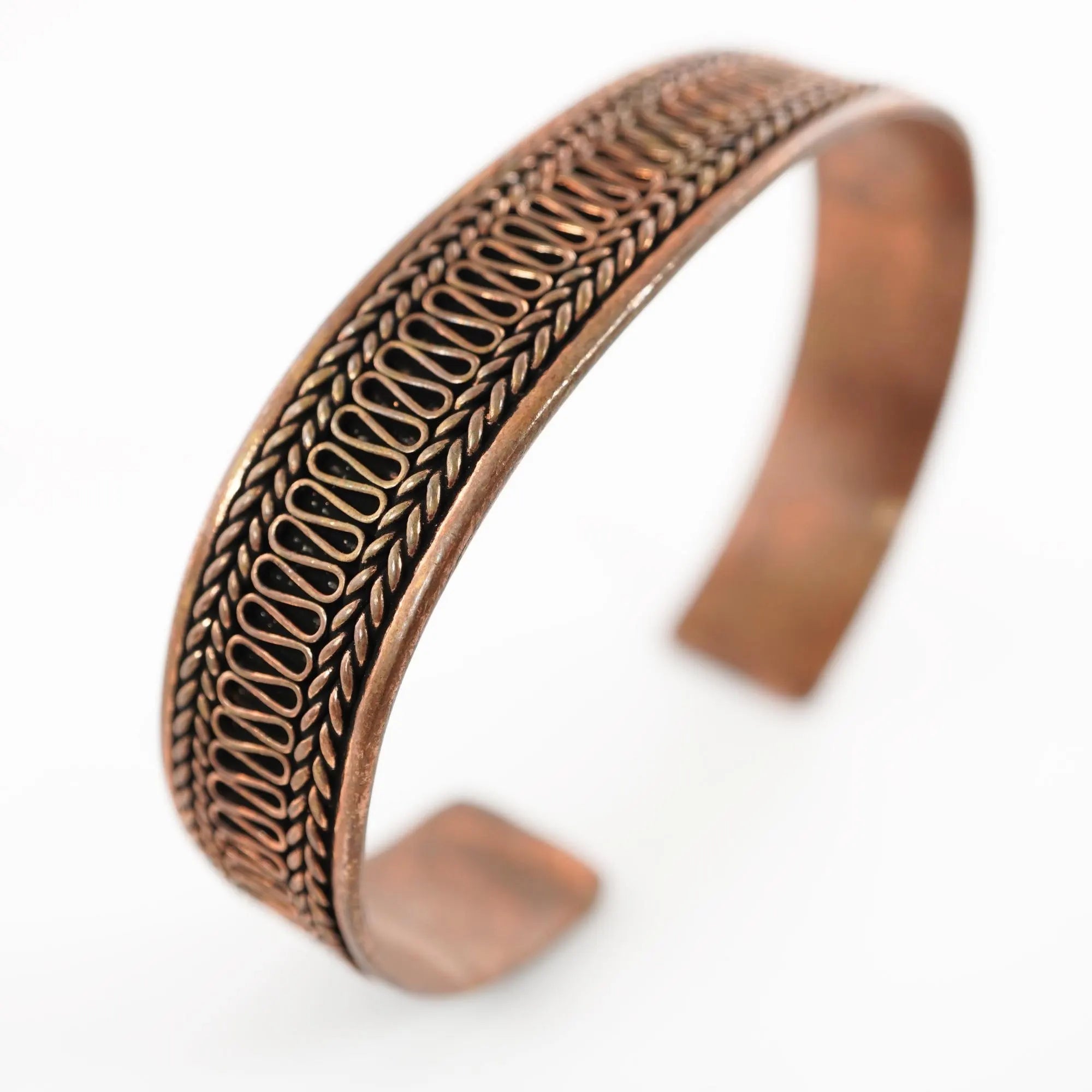 Antique Copper Bracelet Adjustable Cuff Bangle Viking