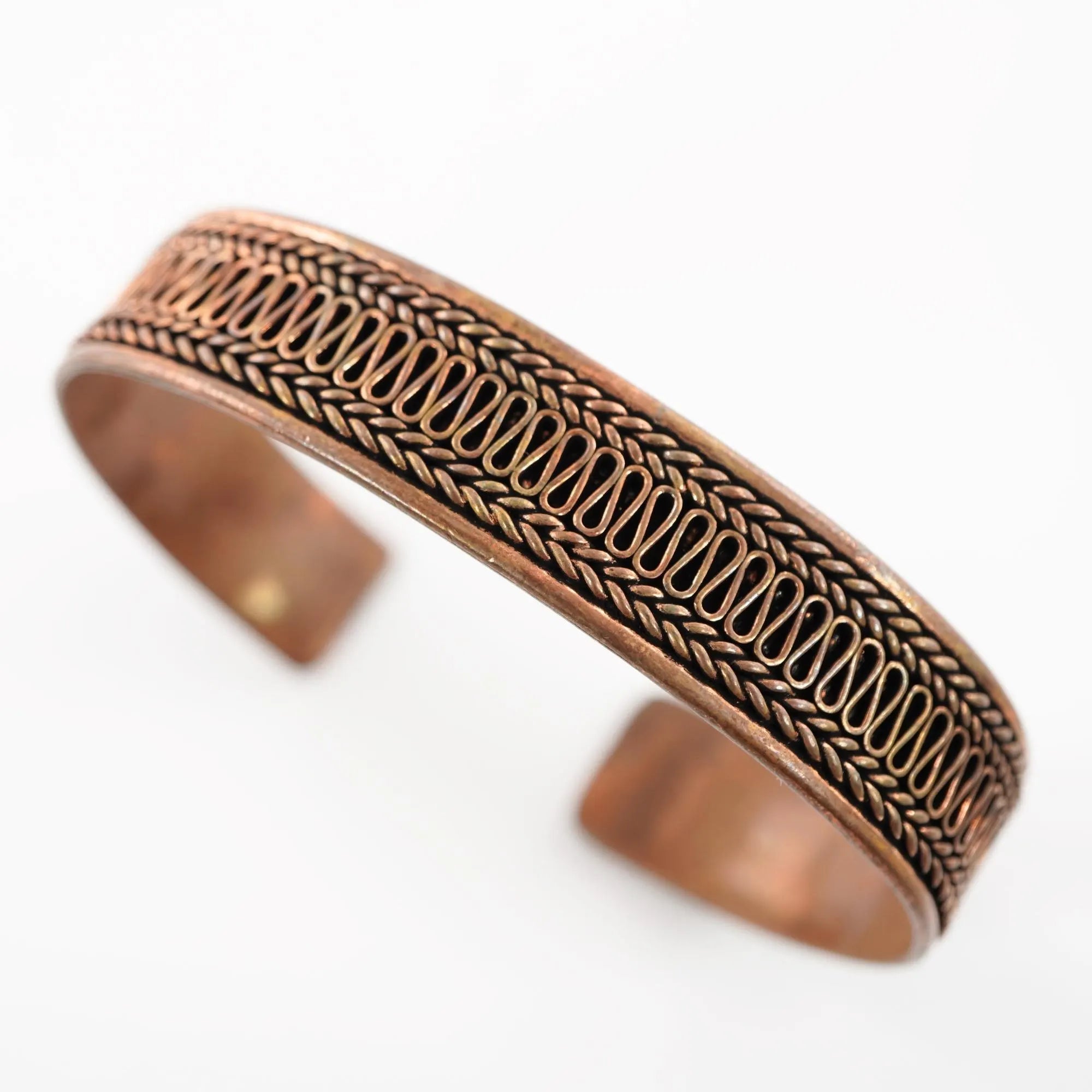 Antique Copper Bracelet Adjustable Cuff Bangle Viking