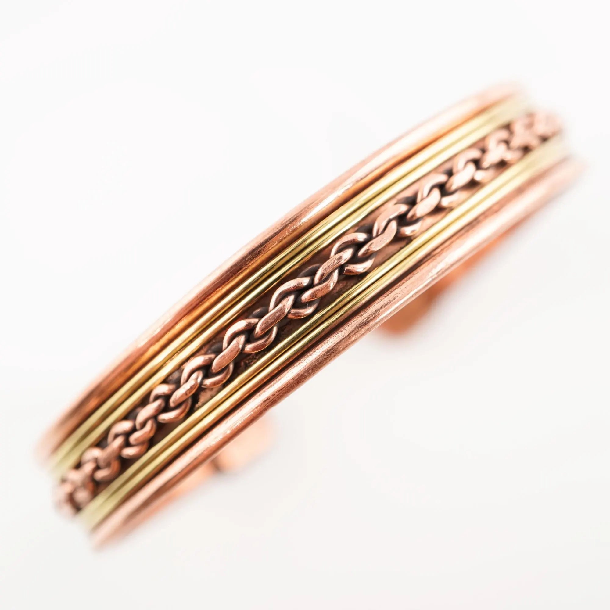 Antique Copper Adjustable Cuff Bangle Viking