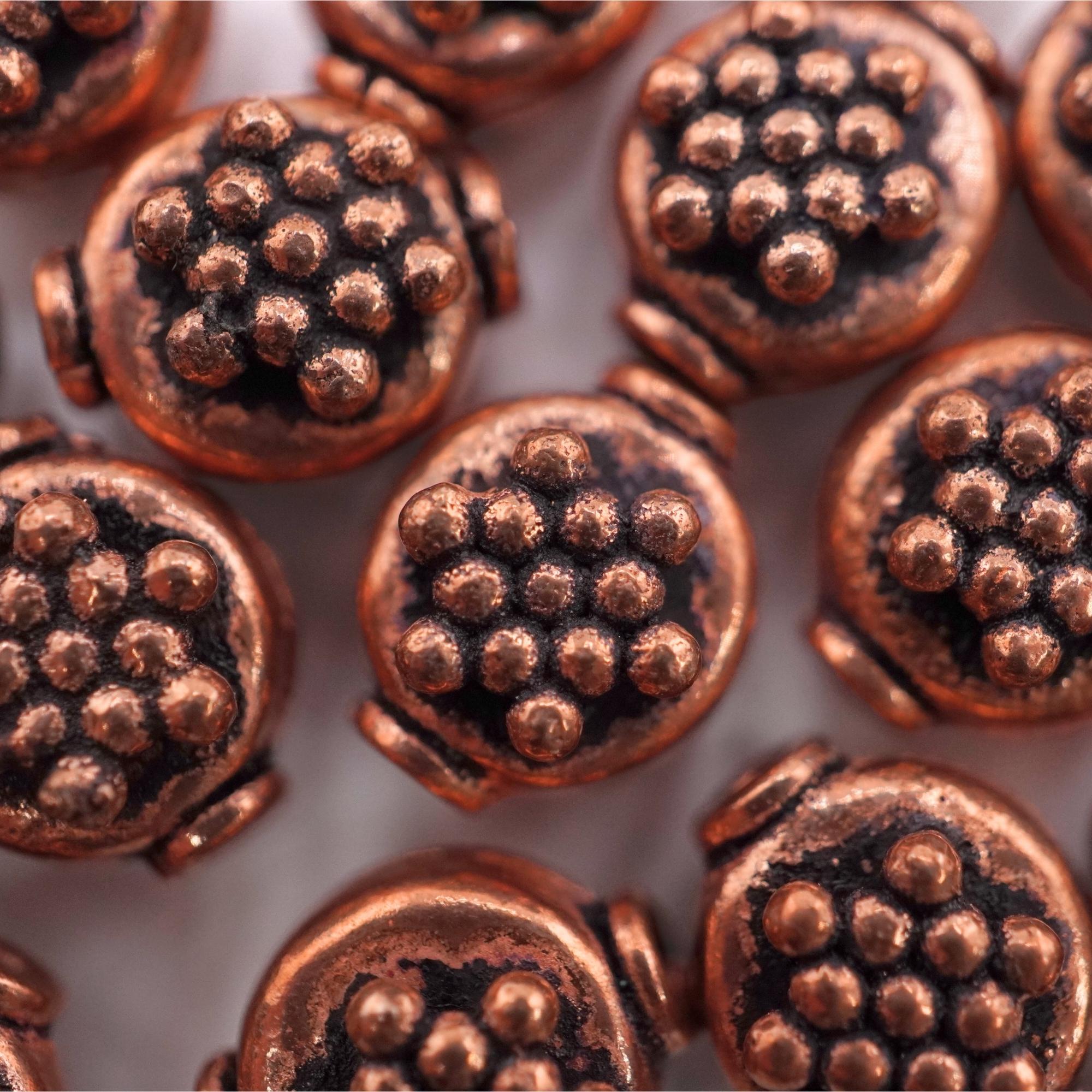 Antique Copper Disc Shape TierraCast Beads