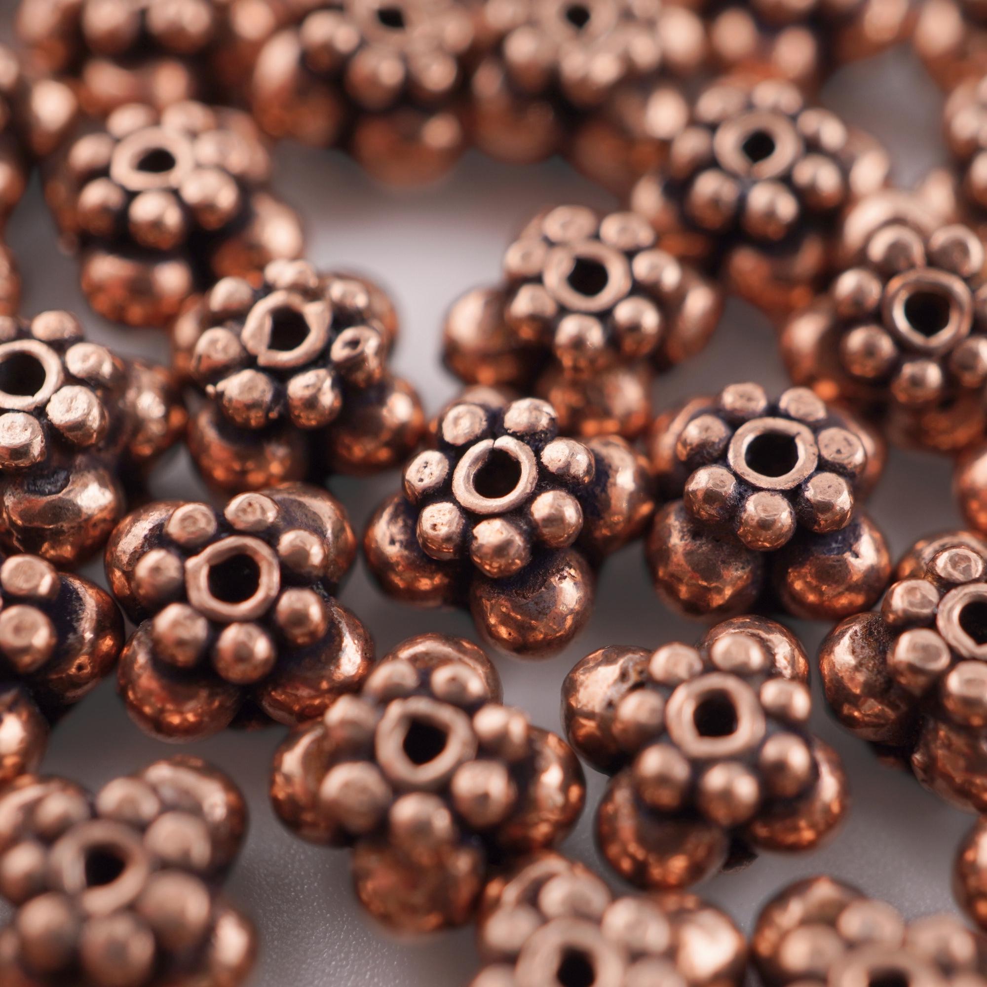 Antique Copper Floral Daisy Spacer TierraCast Beads