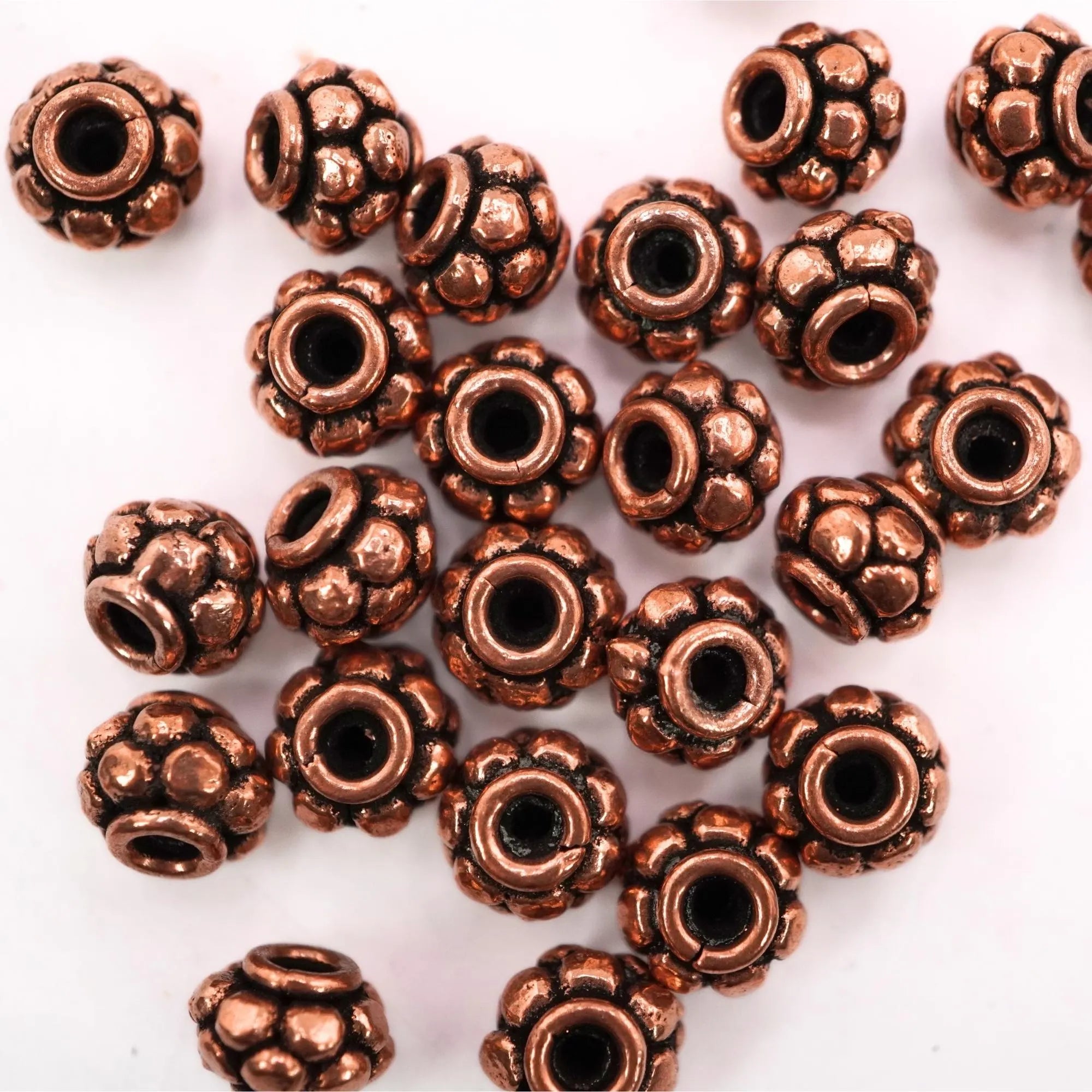 Antique Copper Floral TierraCast Bali Daisy Spacer Beads