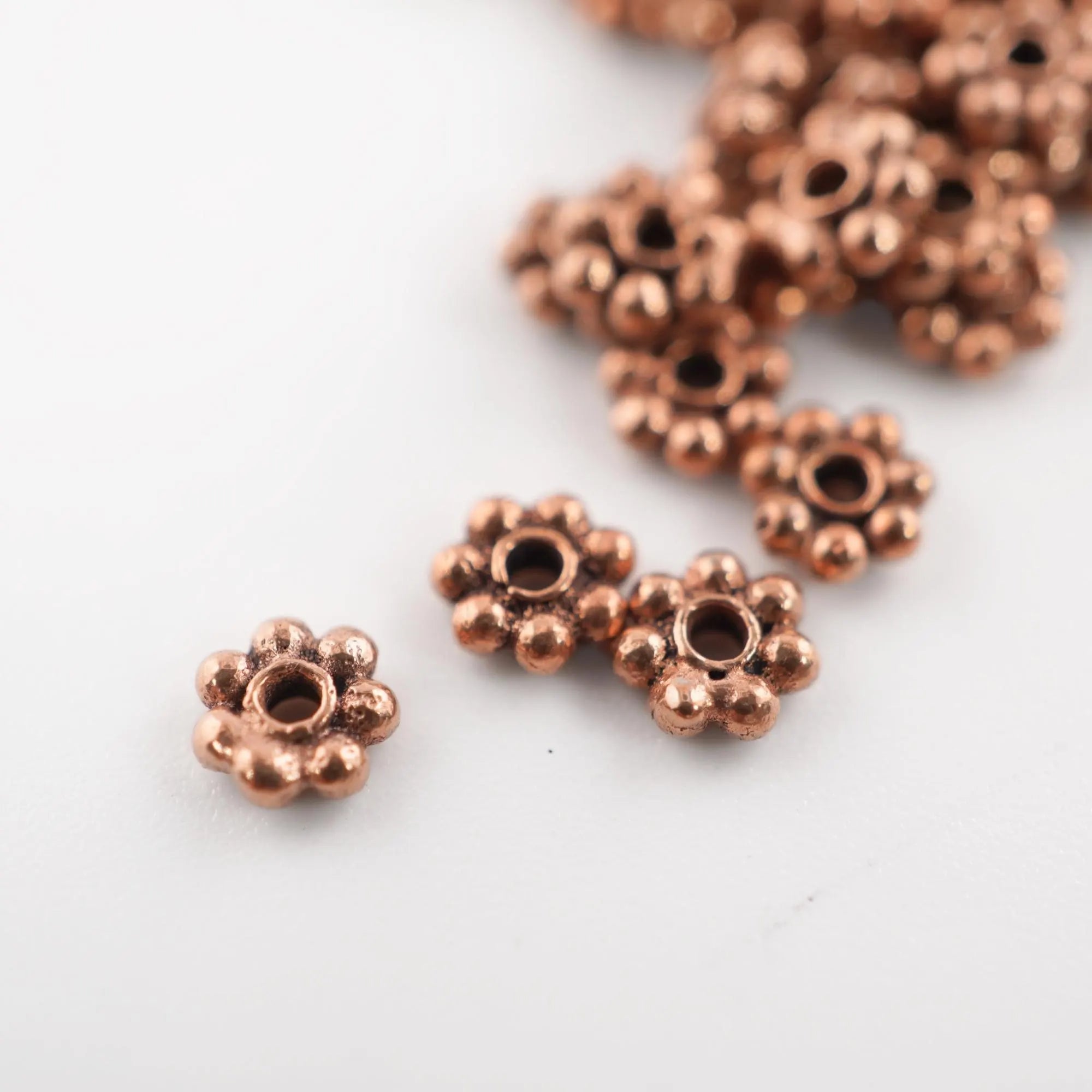Antique Copper Flower Shape Daisy Spacers Beads