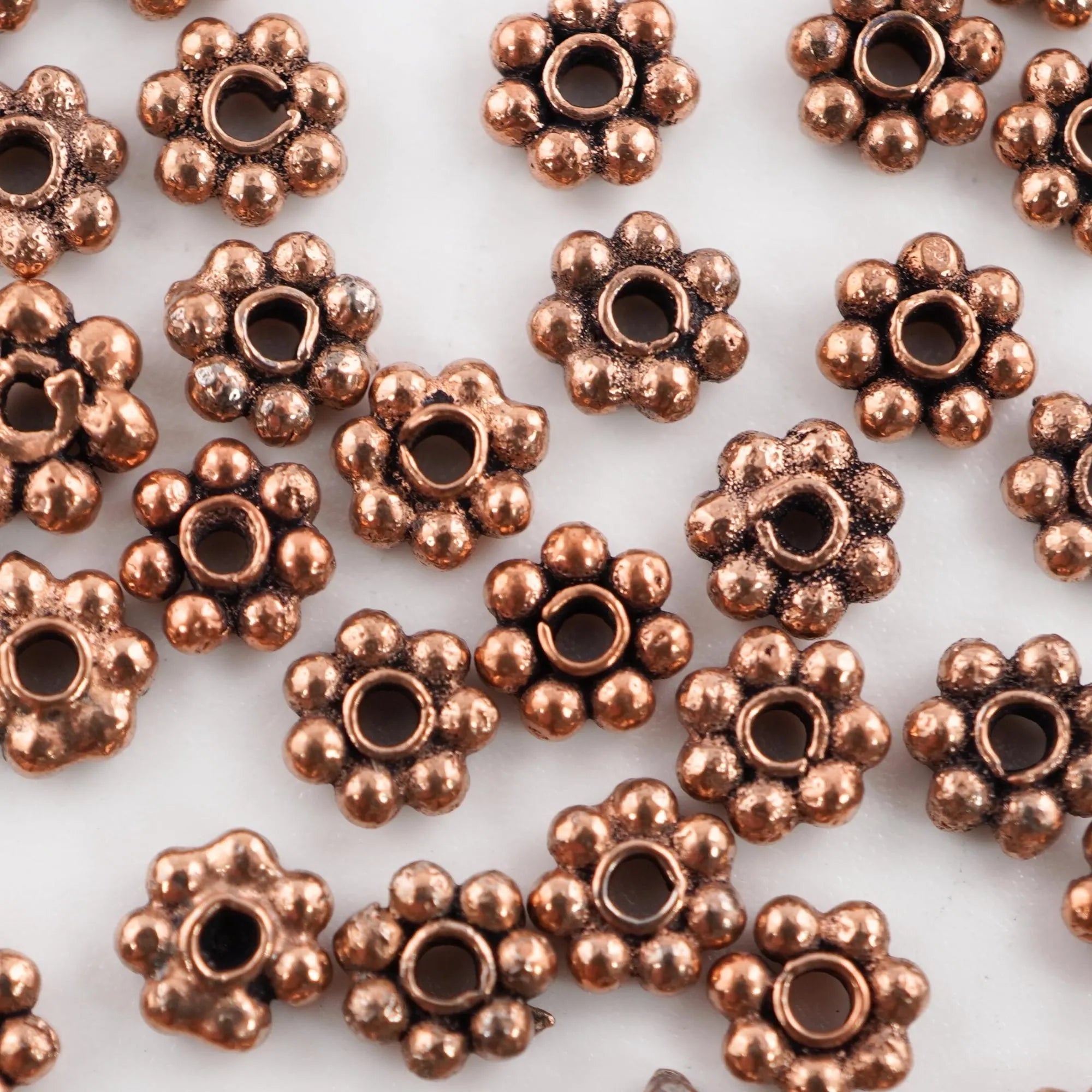 Antique Copper Flower Shape Daisy Spacers Beads