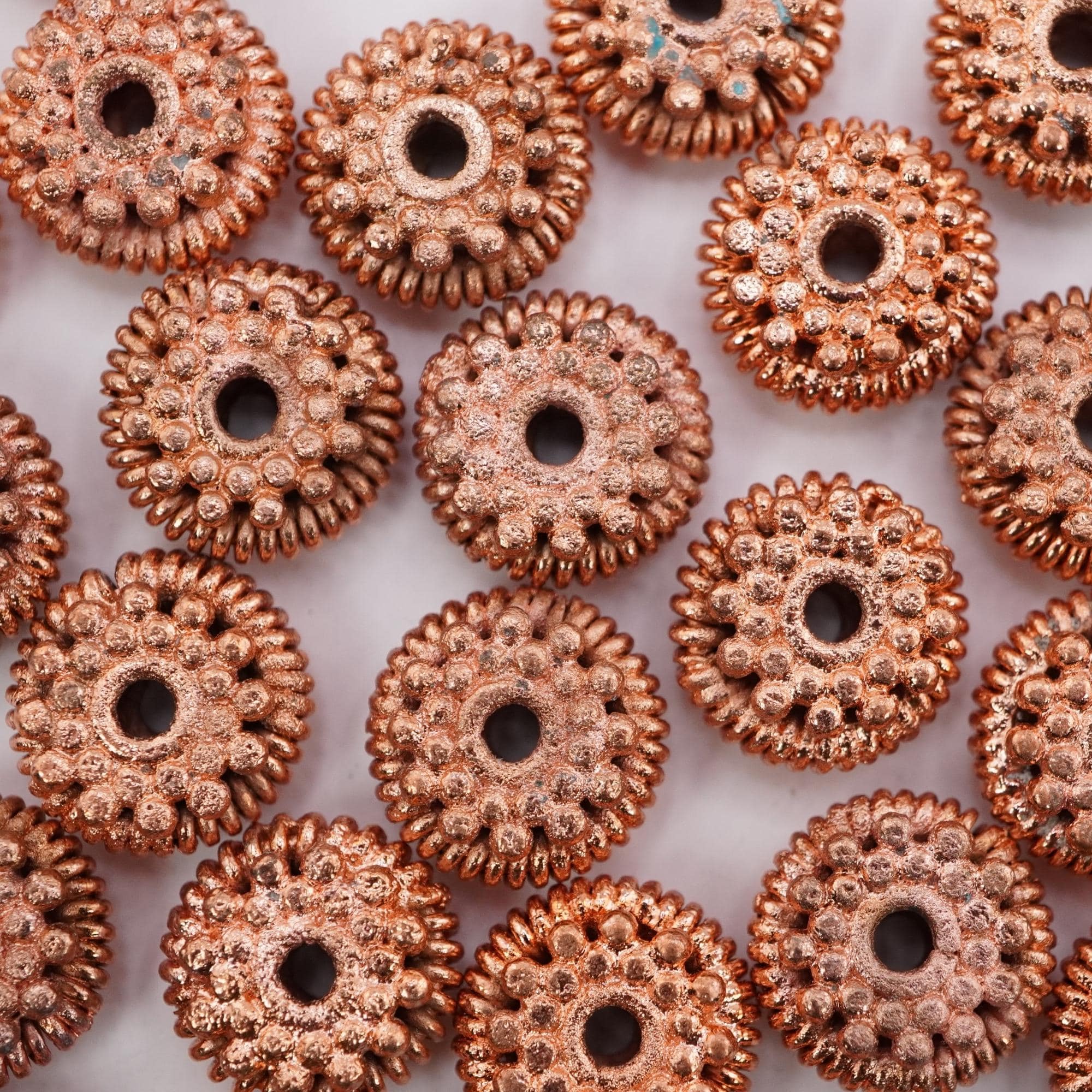 Antique Copper Flower Shape TierraCast Spacer Boho Beads