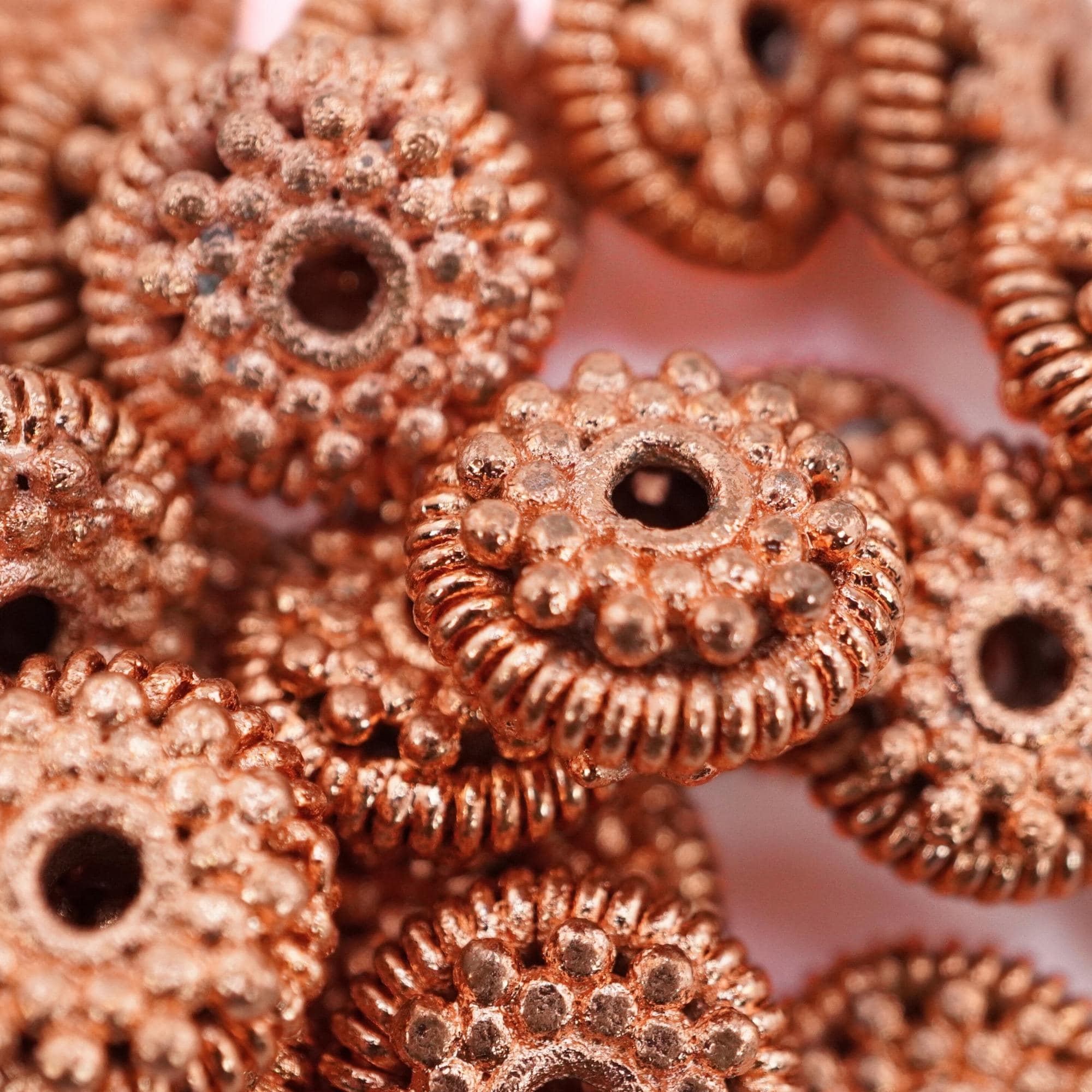 Antique Copper Flower Shape TierraCast Spacer Boho Beads