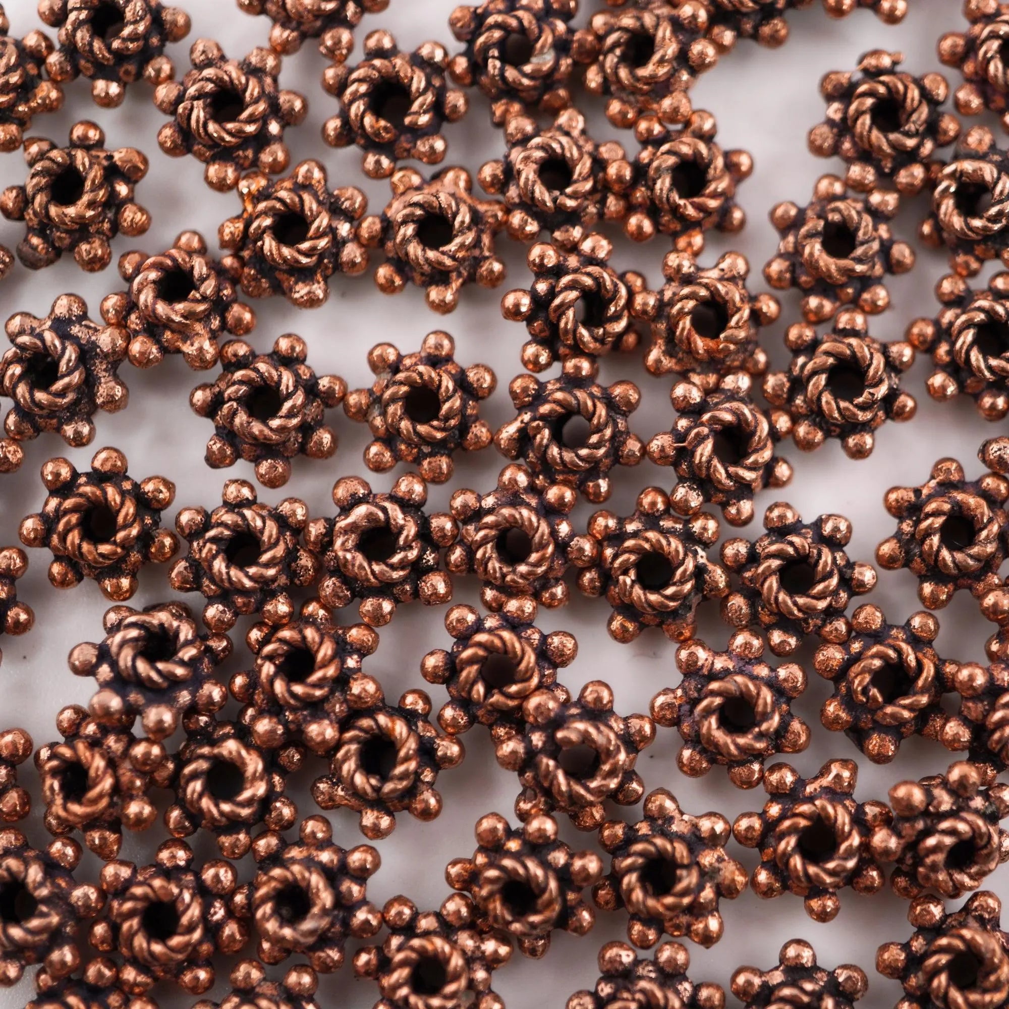 Antique Copper Flower Spacer Beads