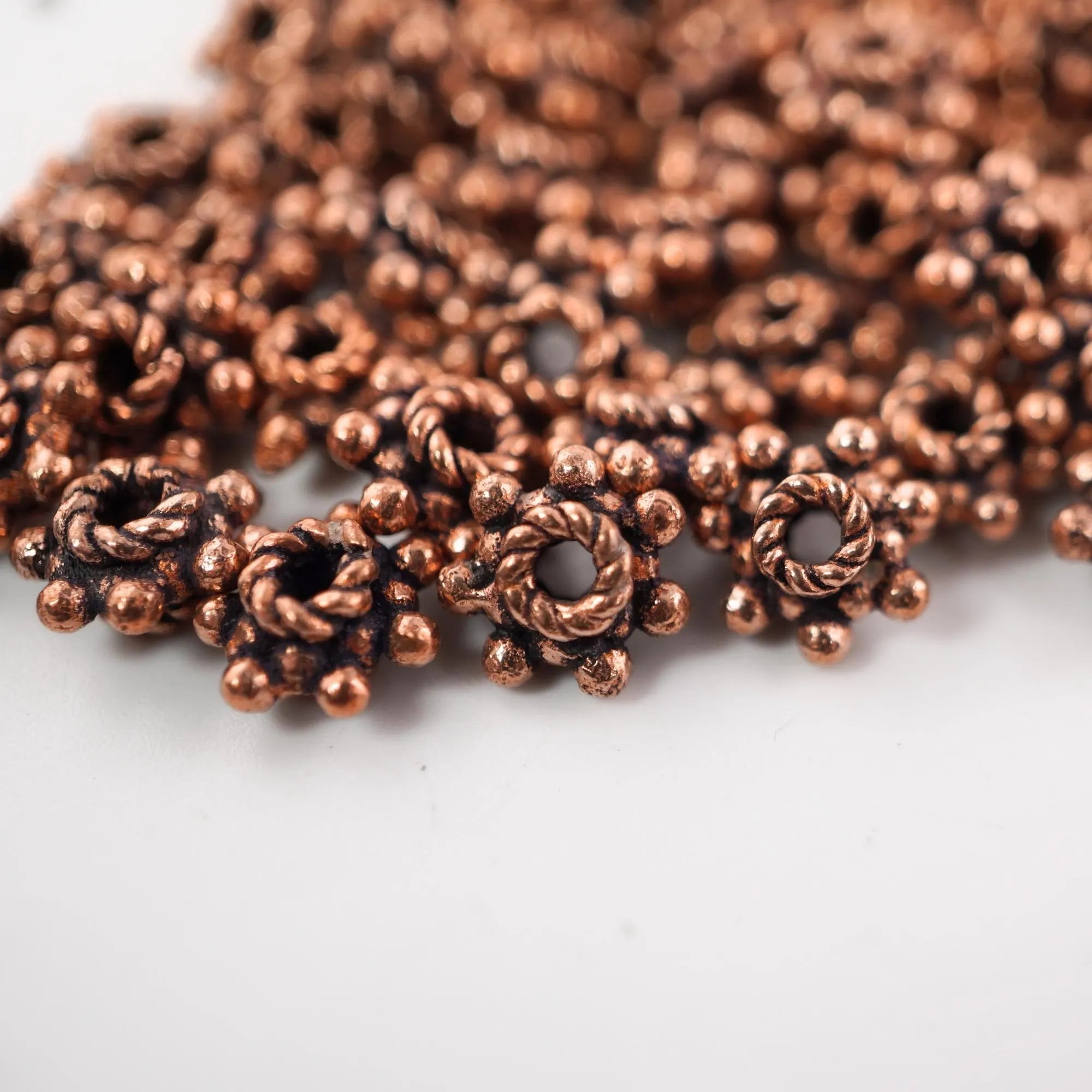 Antique Copper Flower Spacer Beads