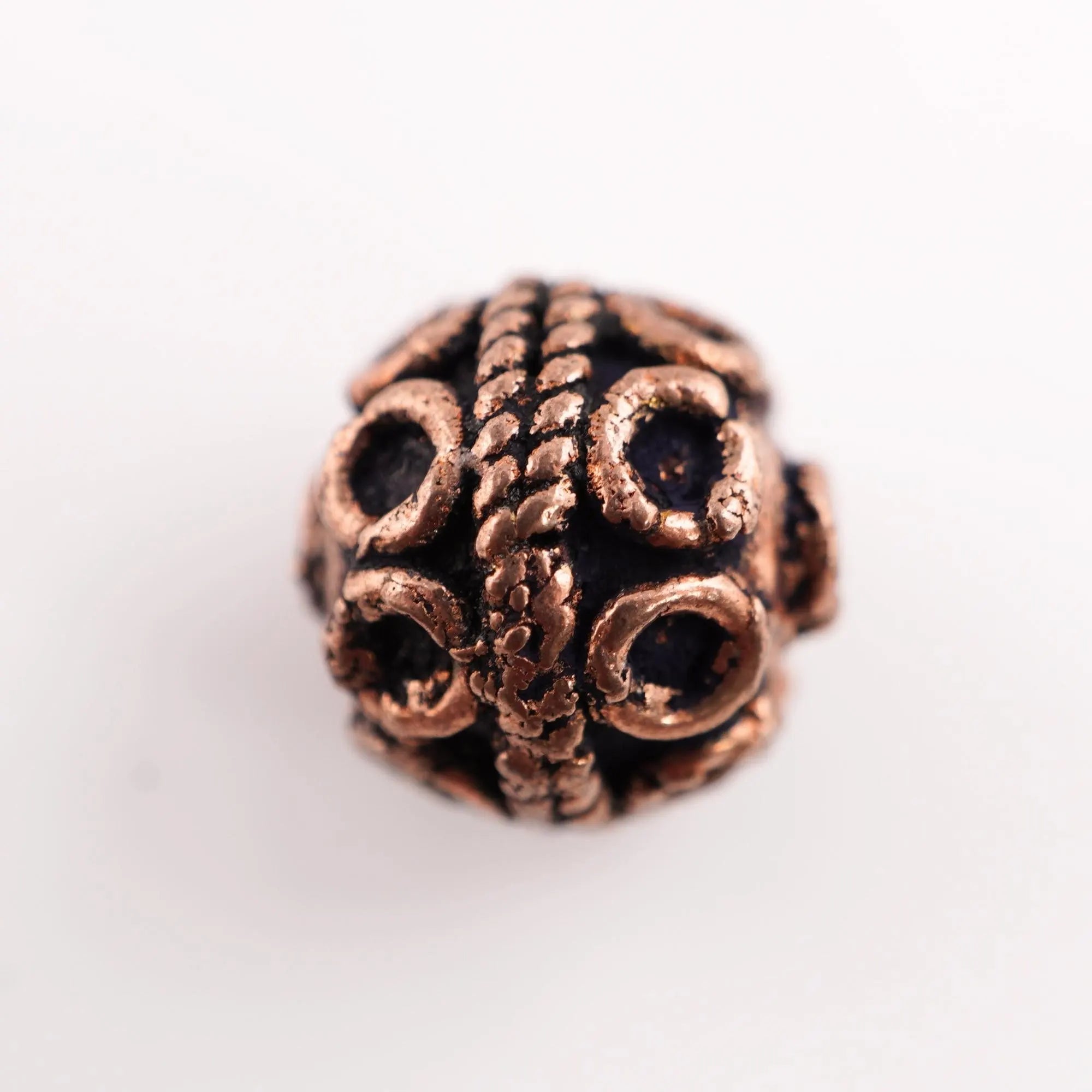 Antique Copper Round Shape TierraCast Bali Beads