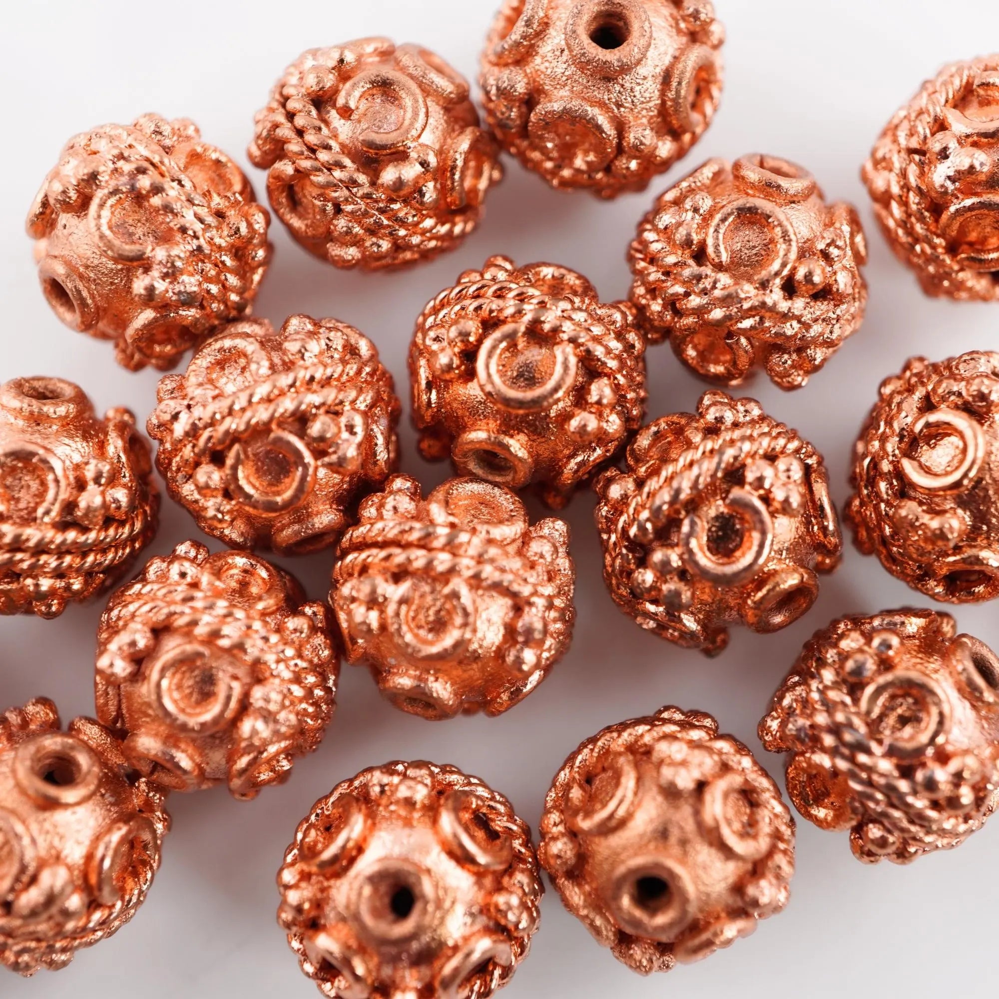 Antique Copper Round Shape TierraCast Beads