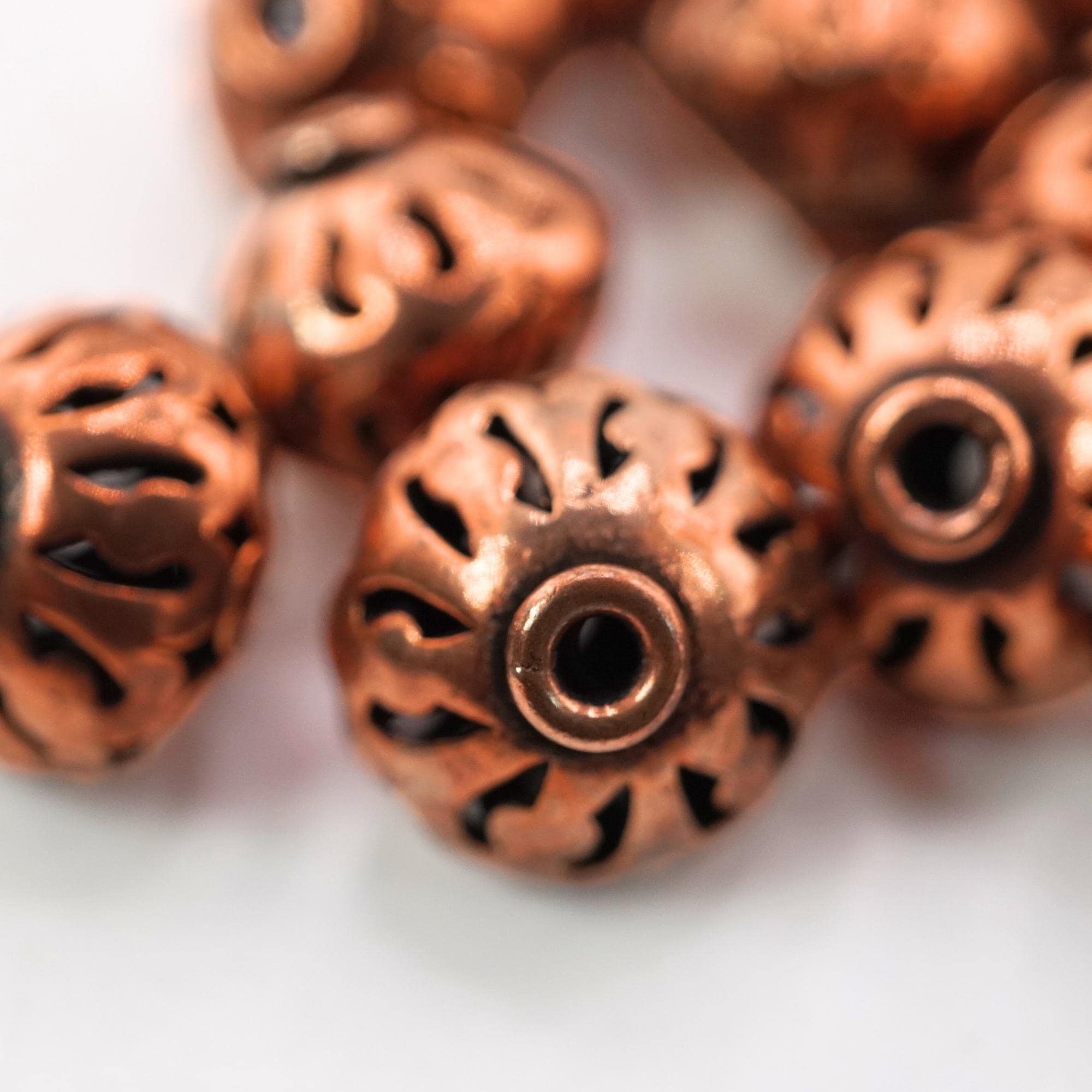 Antique Copper TierraCast Casbah Spacers Bali Large Hole Beads