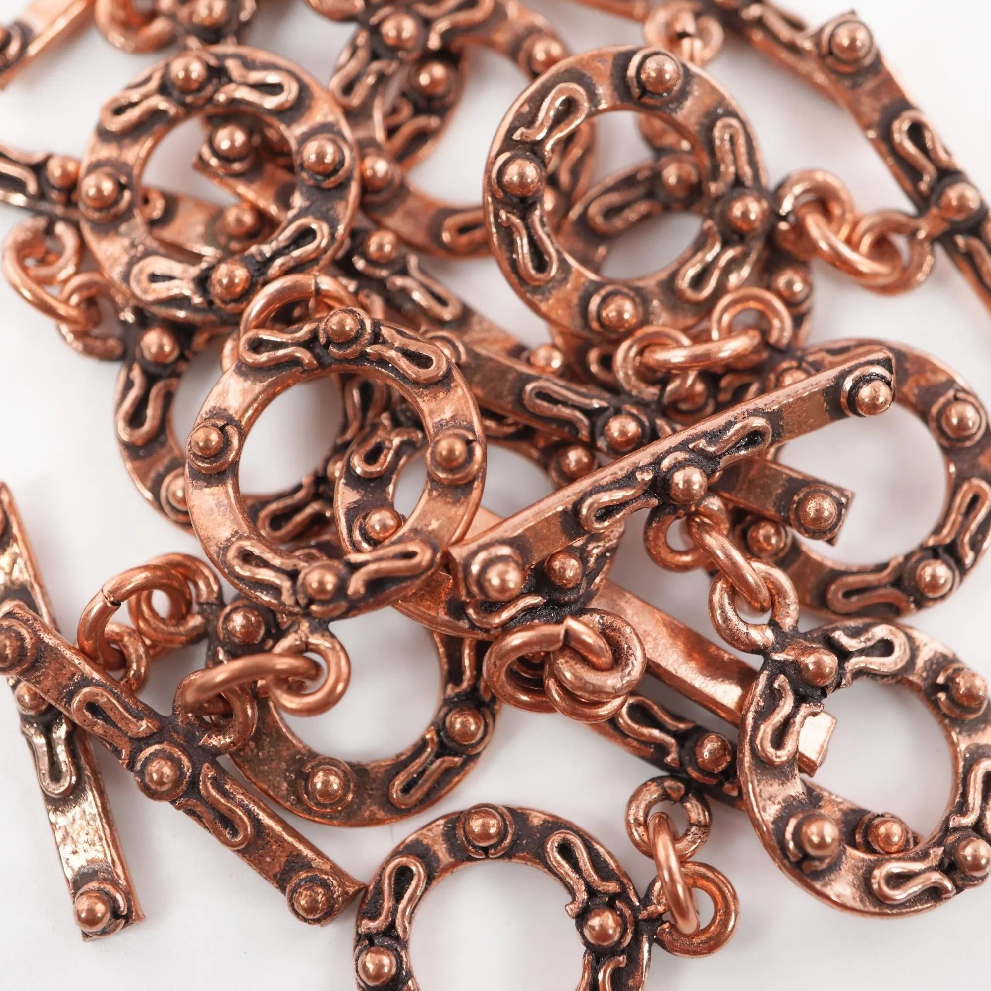 Antique Copper Toggle Clasp, Real Copper Clap Hook