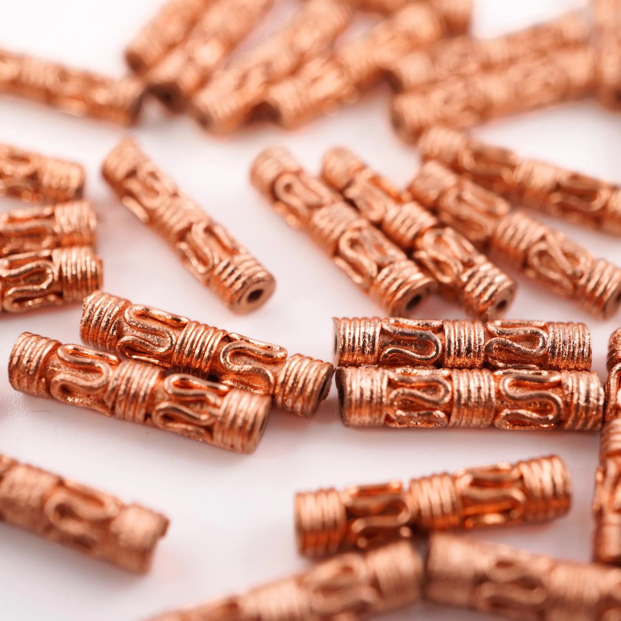 Antique Copper Tube Shape Beads