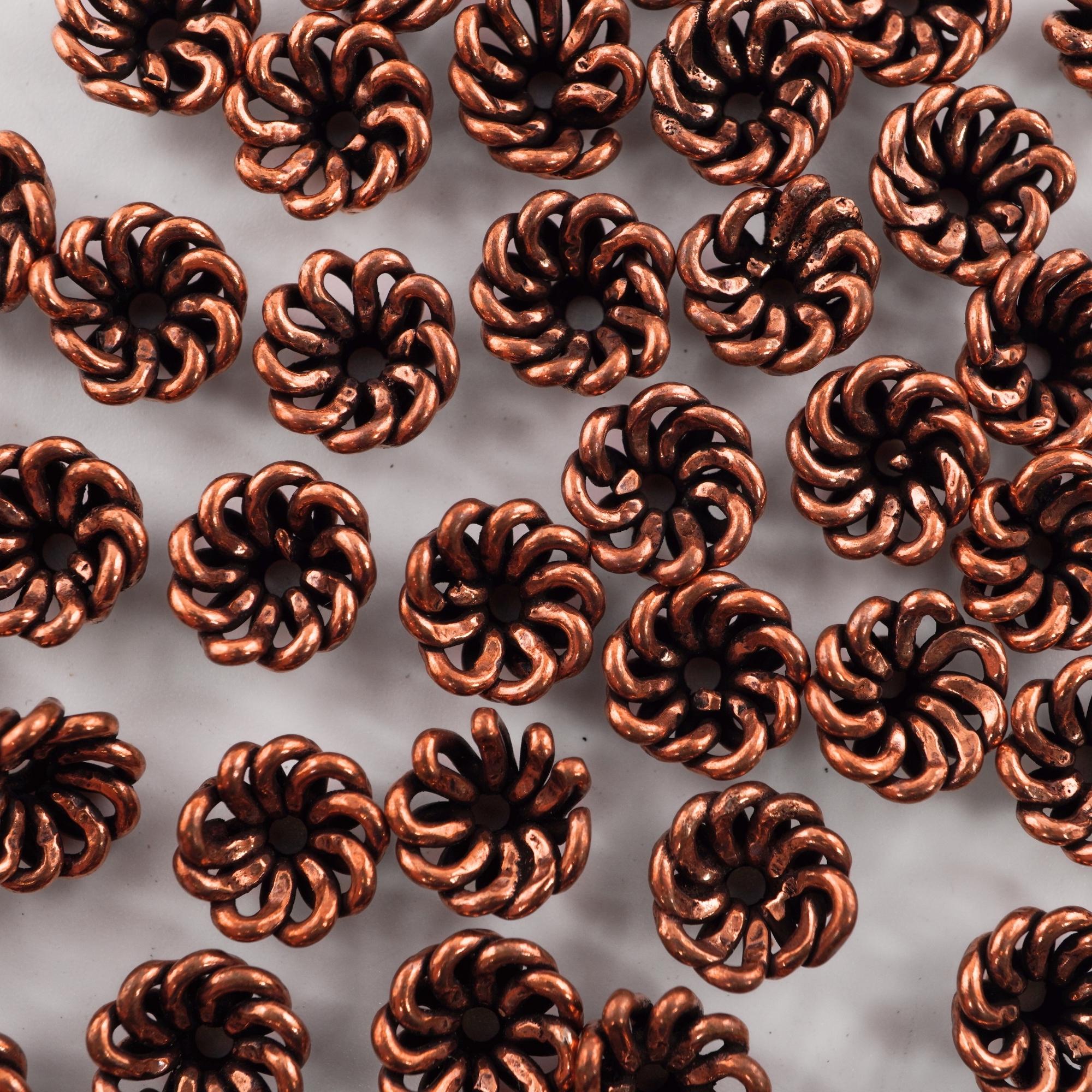 Antique Copper Flower Shape Beads