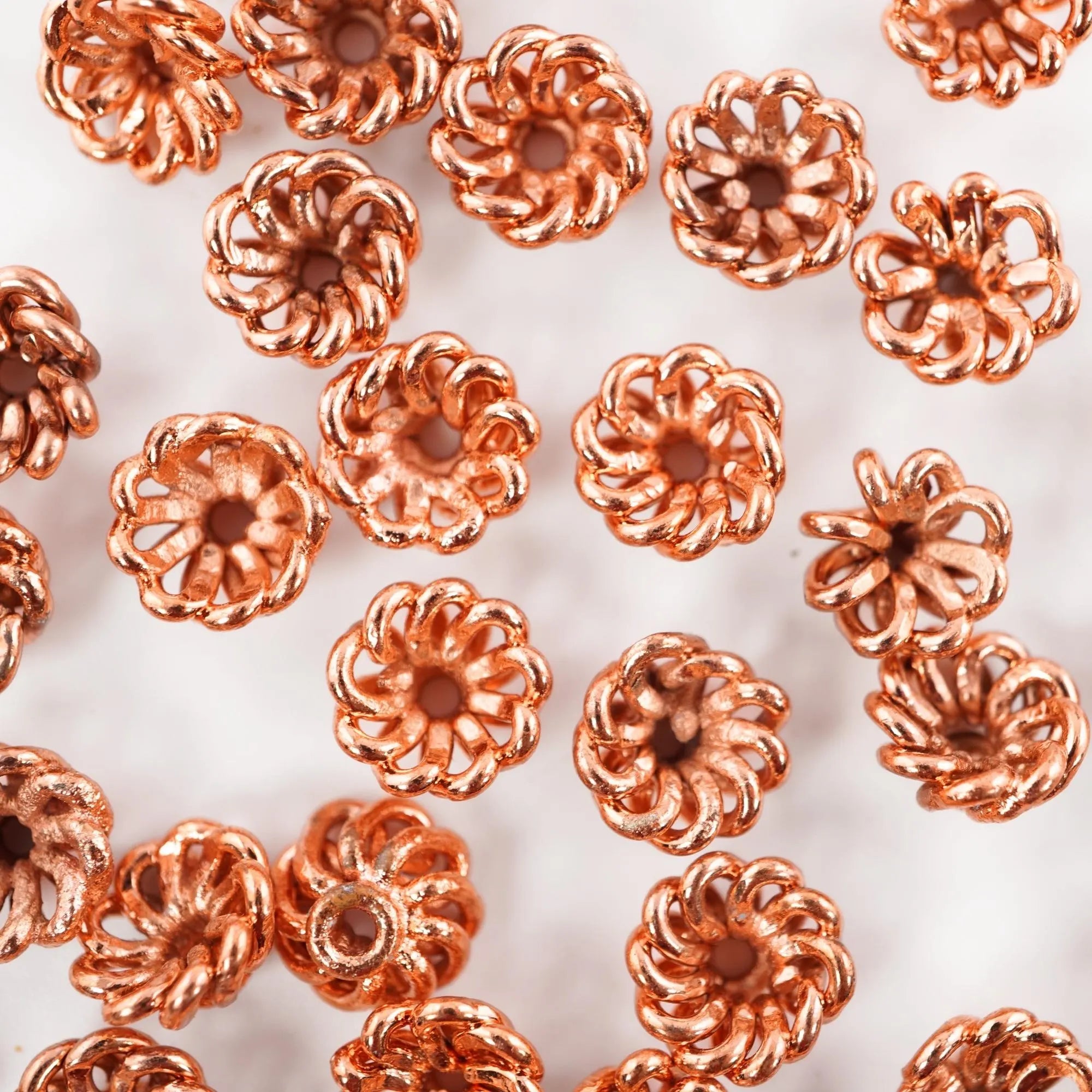 Antique Copper Flower Shape Beads