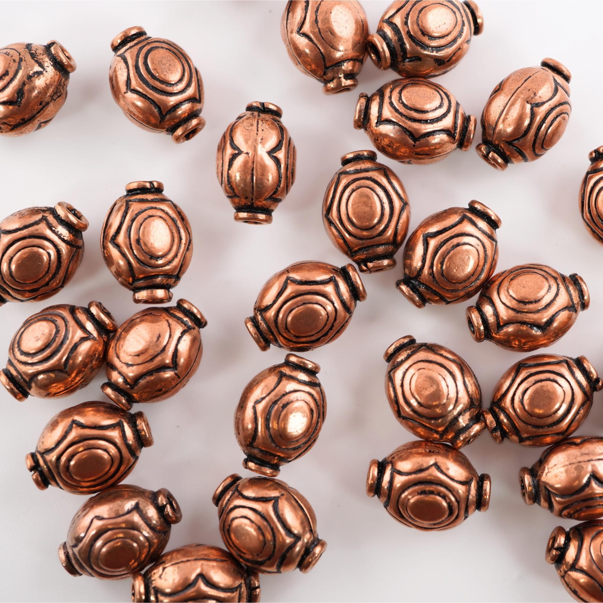 Antique Copper Oval Beads