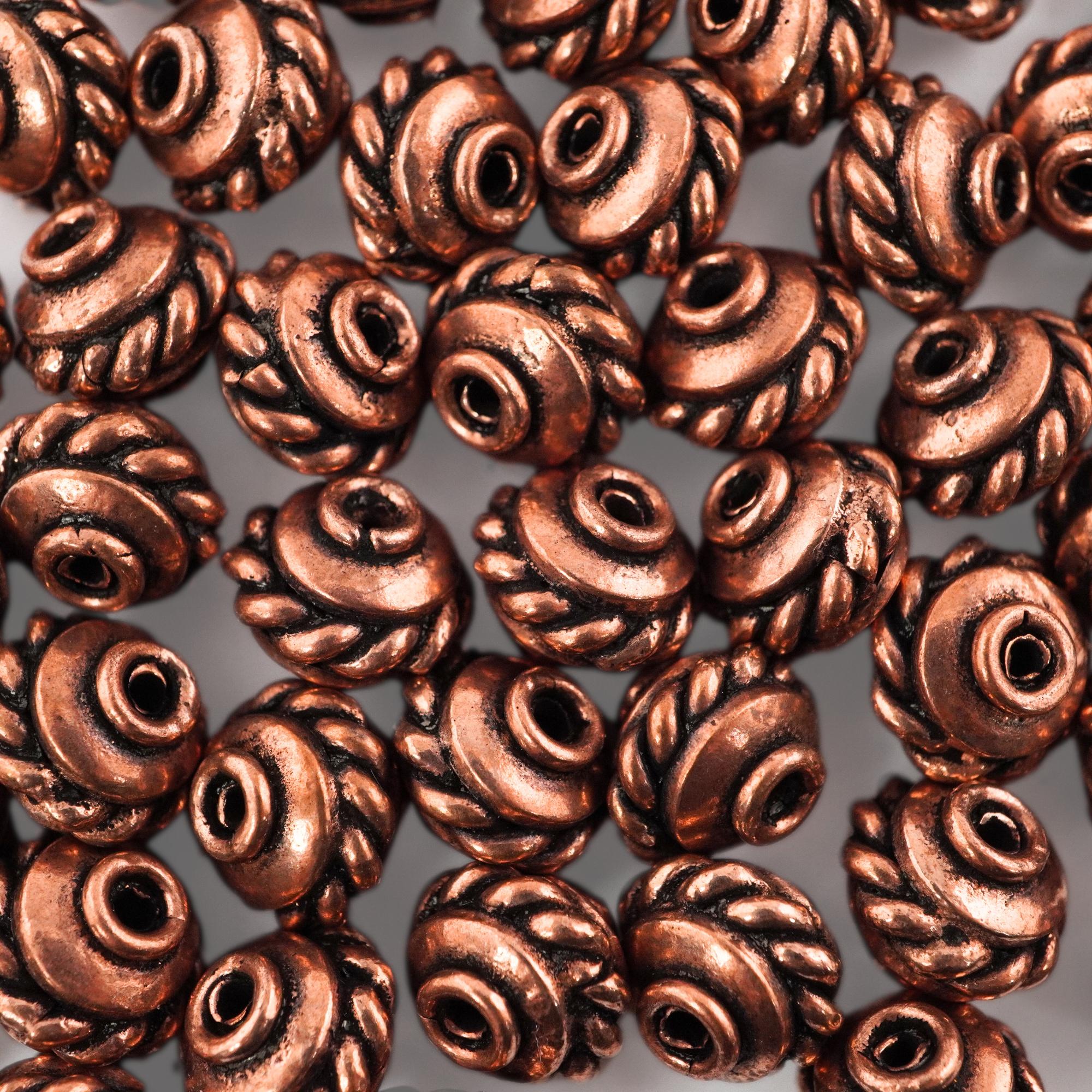 Antique Copper Rondelle Heishi Beads