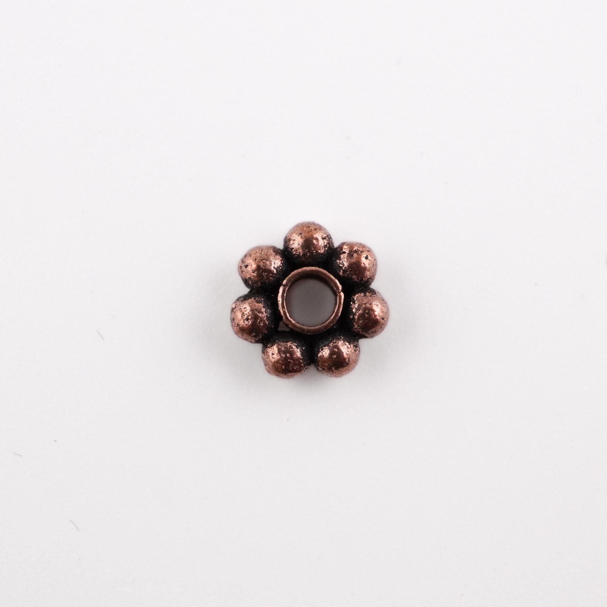Antique copper flower daisy spacer beads