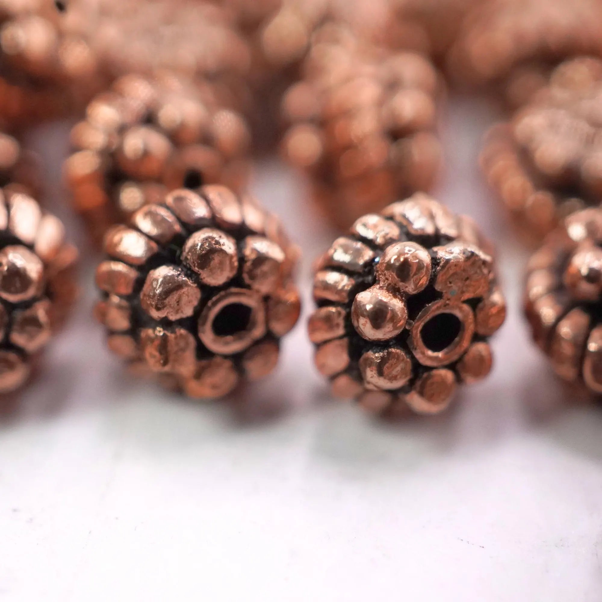 Antique copper flower spacer beads for jewelry