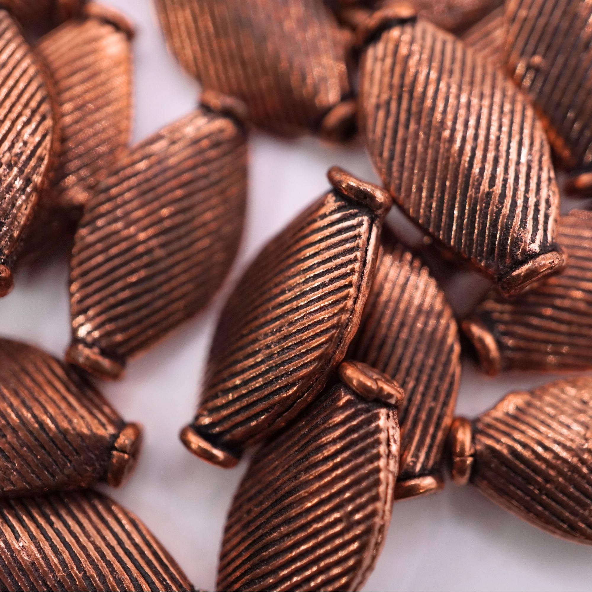 Antique copper large hole beads