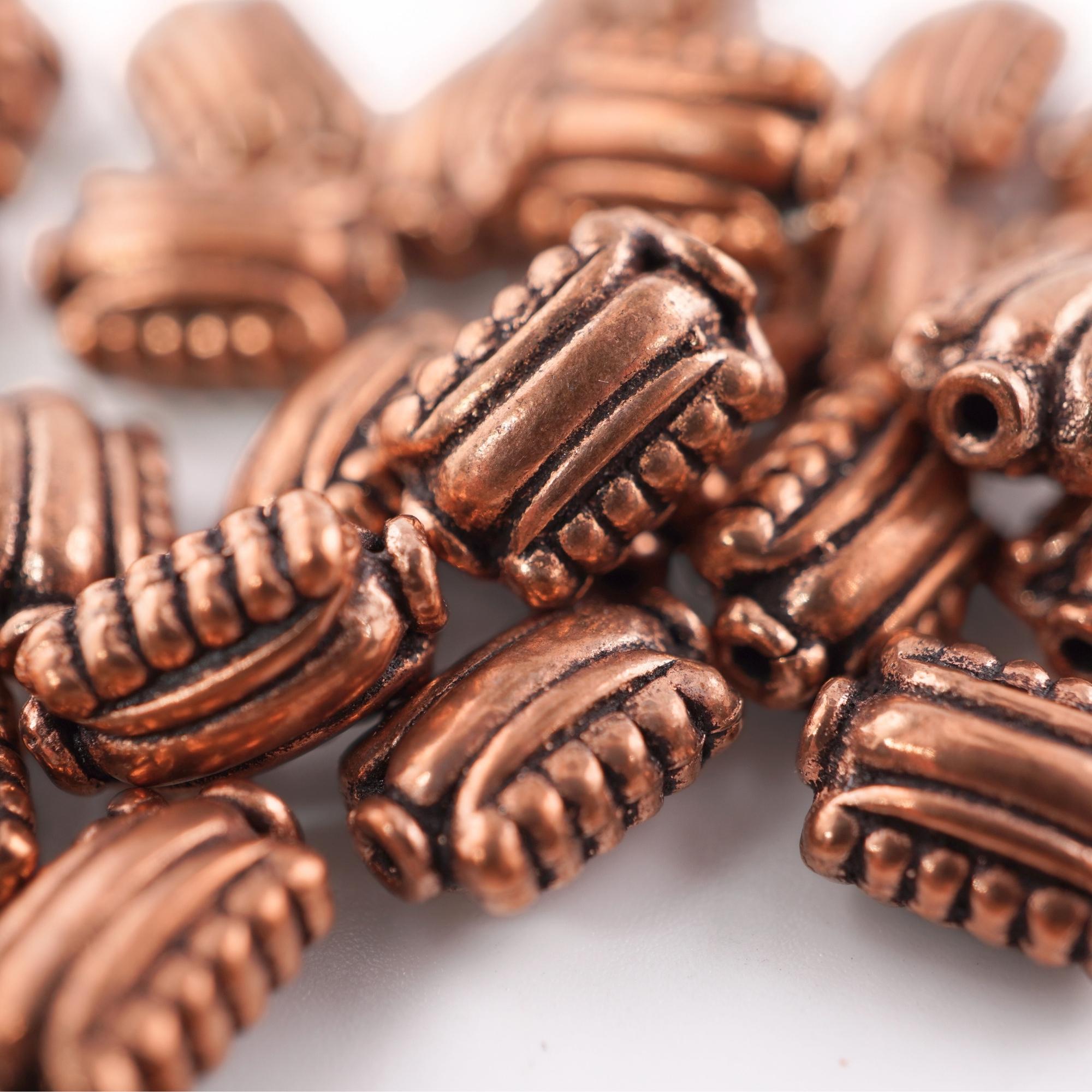 Antique copper rectangle spacer beads