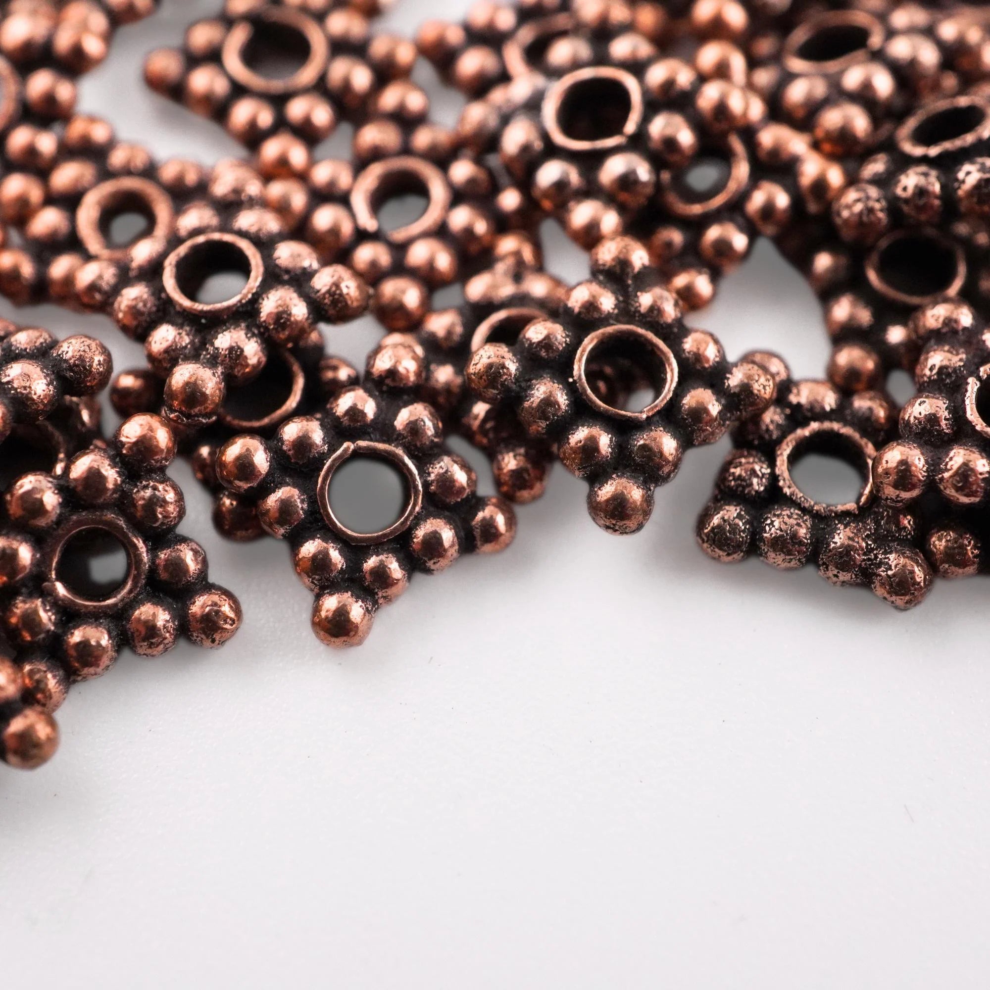 Antique copper square daisy spacer beads bulk