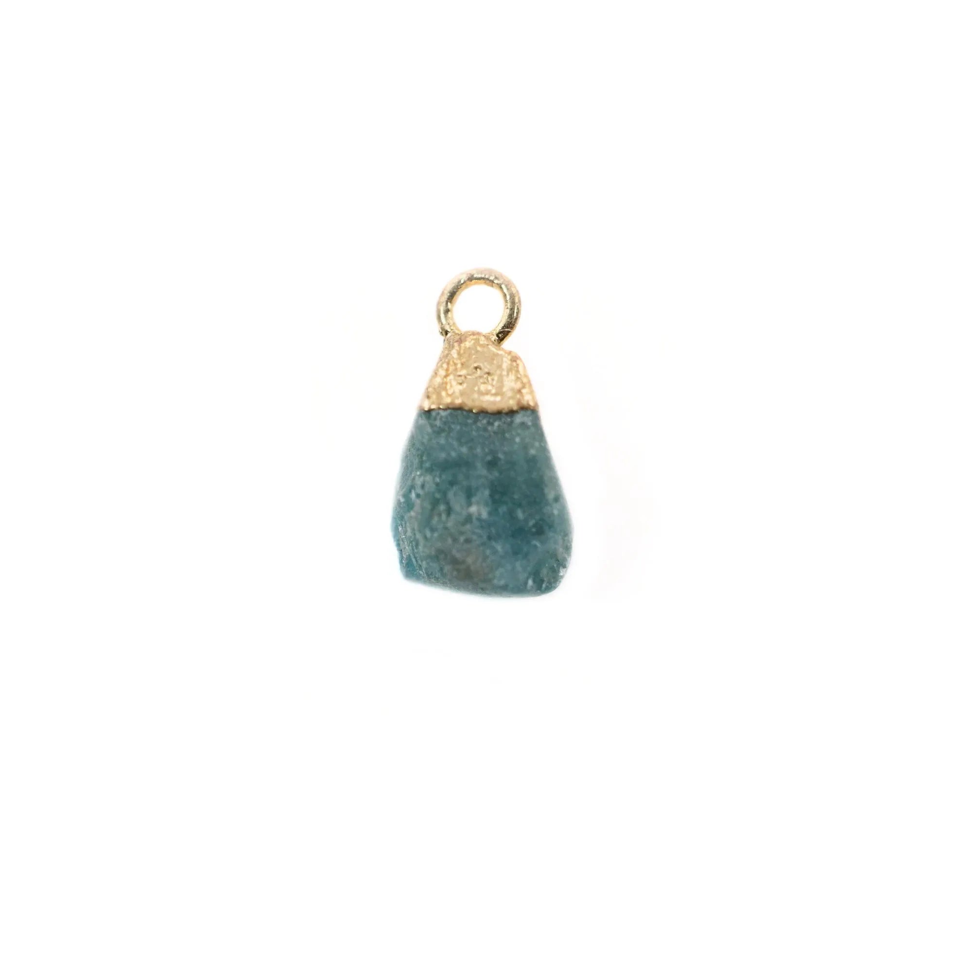 Apatite Rough Shape Gemstone Gold Electroplated Charm Pendant
