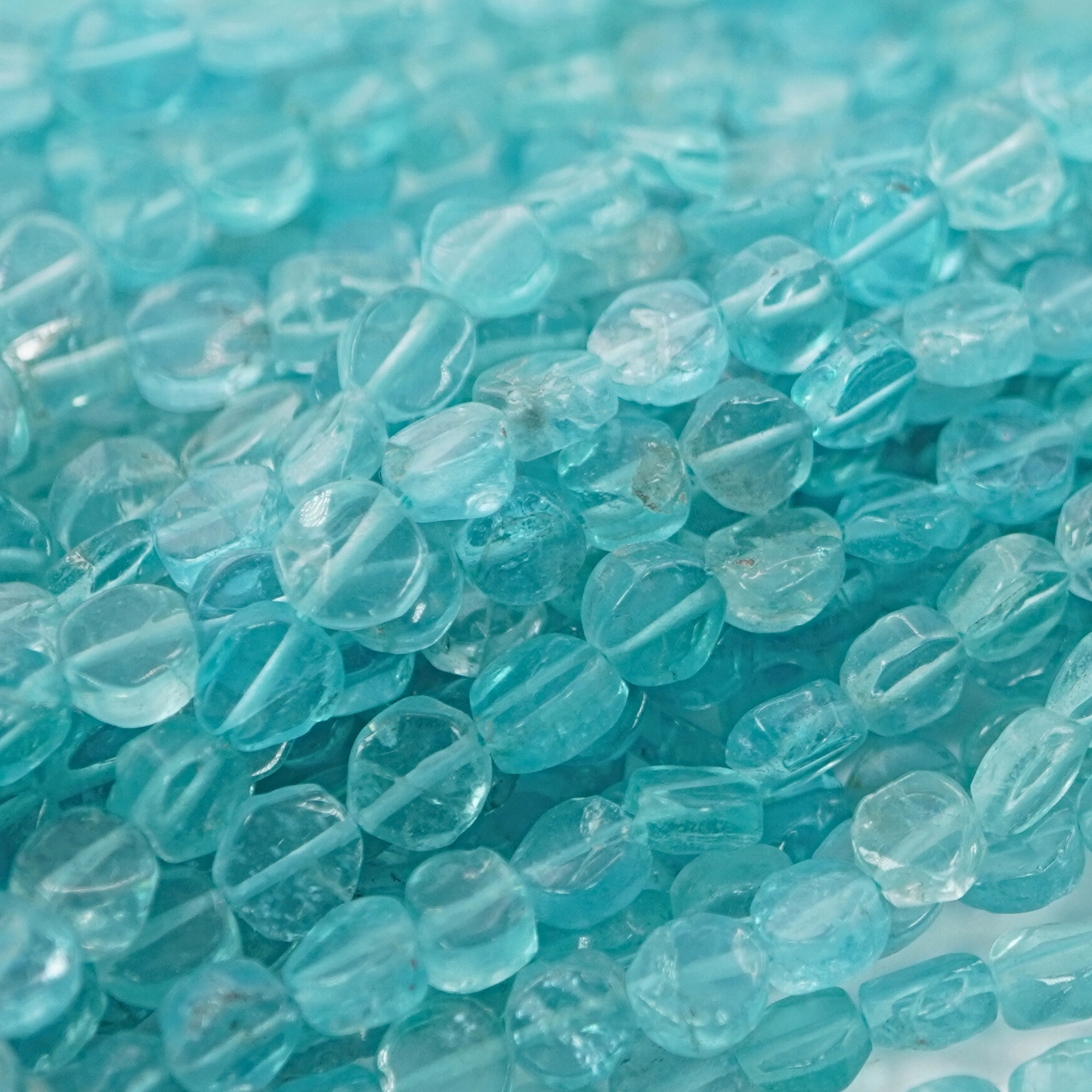 Apatite Smooth Coin Shape Gemstone Strand Beads