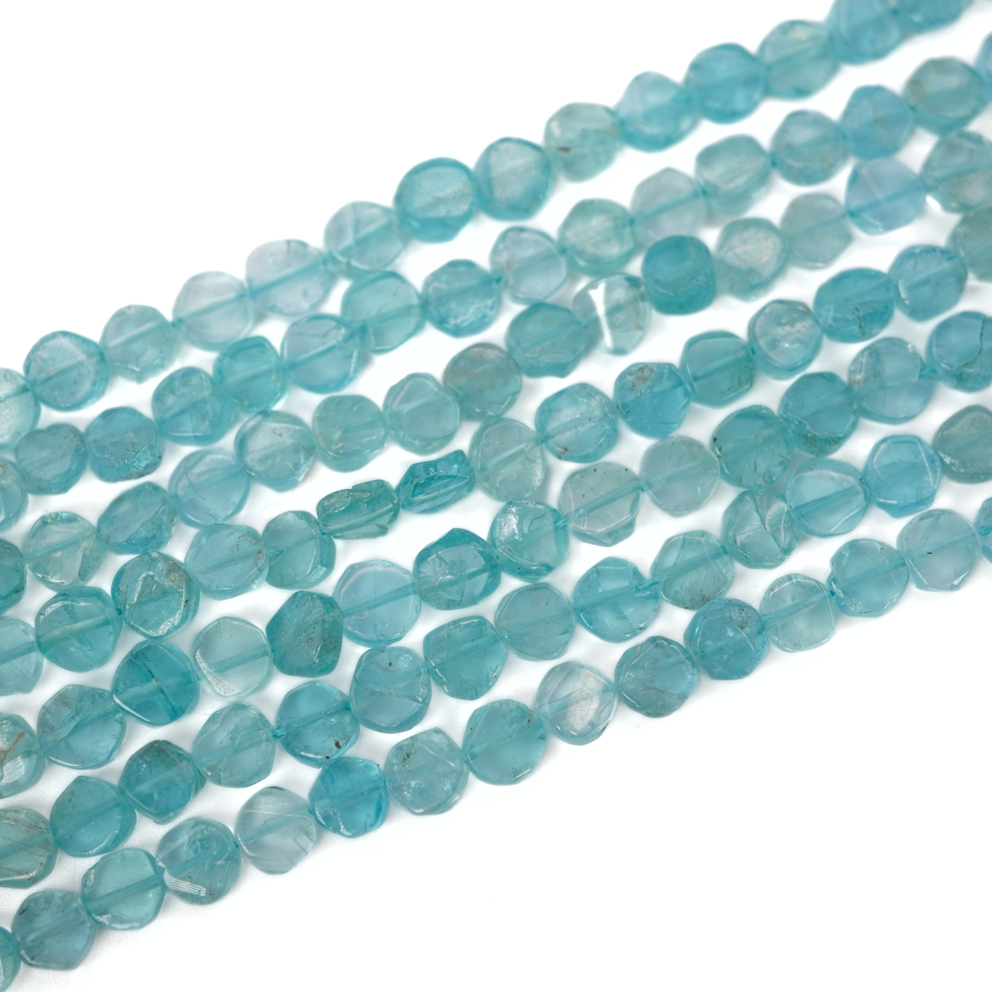 Apatite Smooth Coin Shape Gemstone Strand Beads