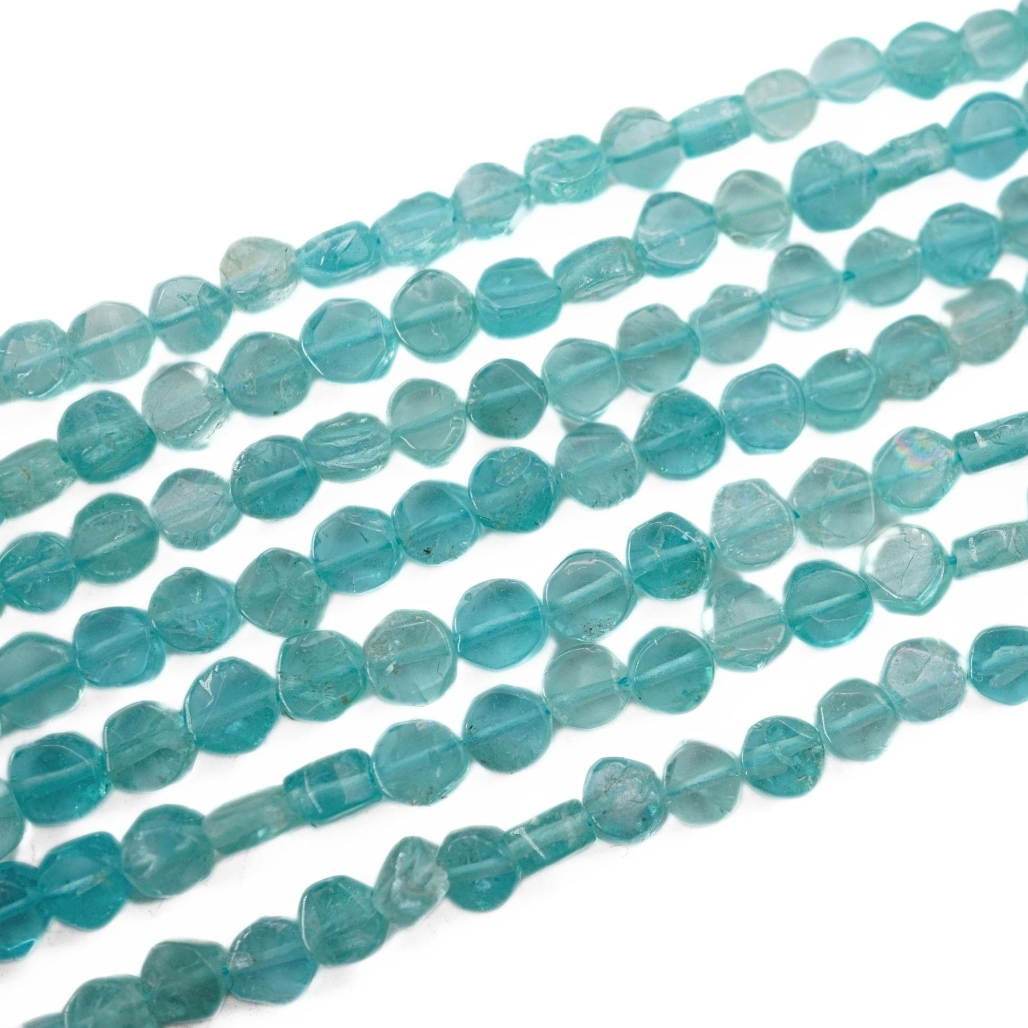 Apatite Smooth Coin Shape Gemstone Strand Beads