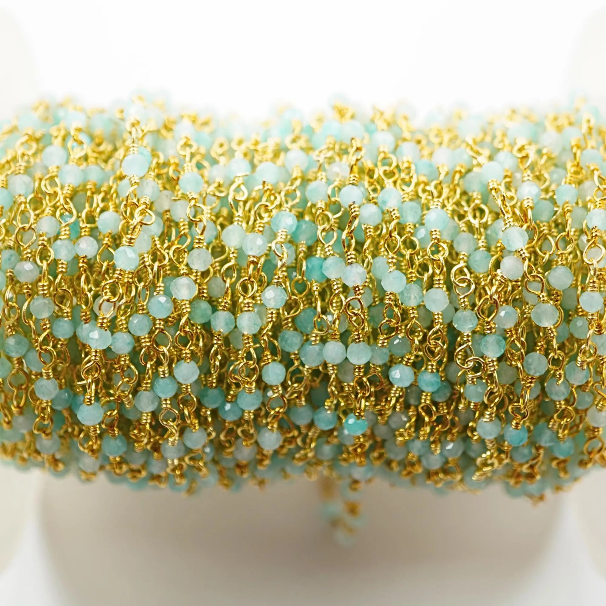 Aqua Chalcedony chain for jewelry making