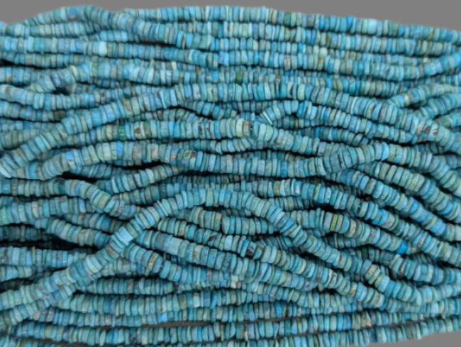 Turquoise 4mm to 5mm Heishi Smooth B+ grade