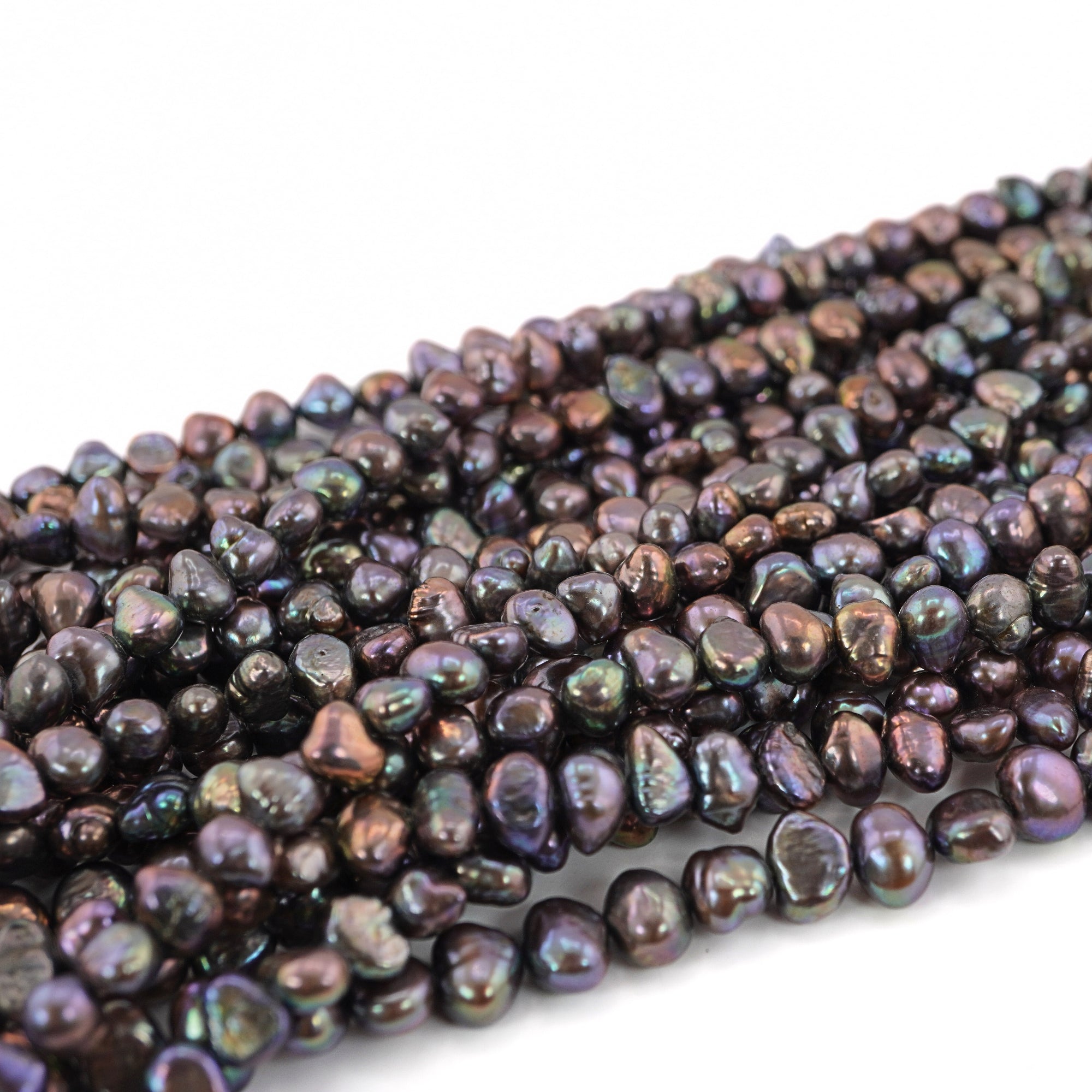 Baroque Freshwater Pearl Beads in Peacock Colors