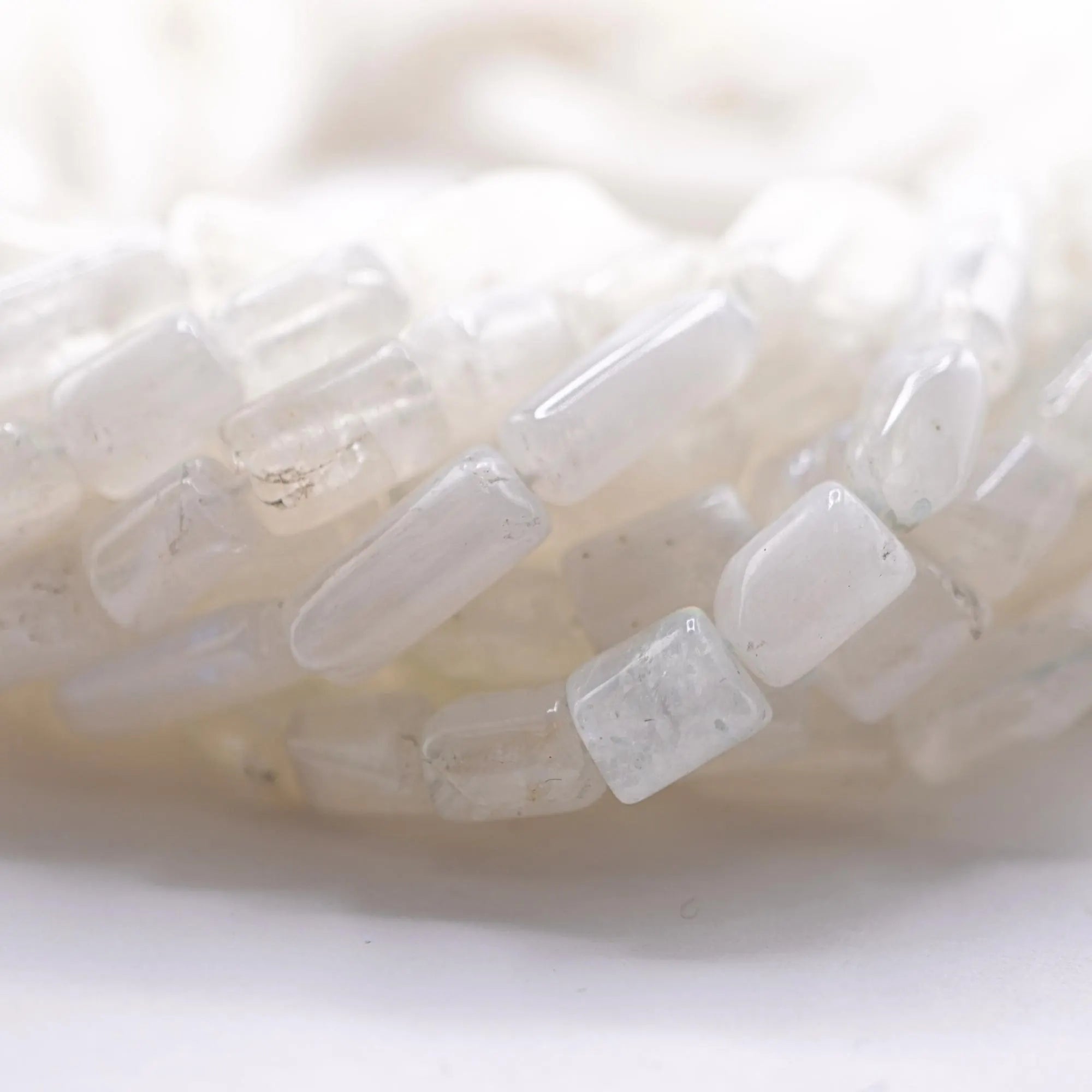 Barrel beads for jewelry making rainbow moonstone