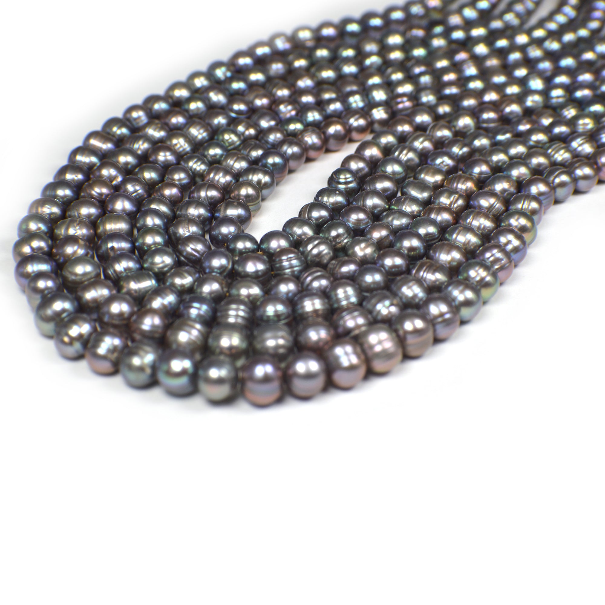 Beads in peacock color