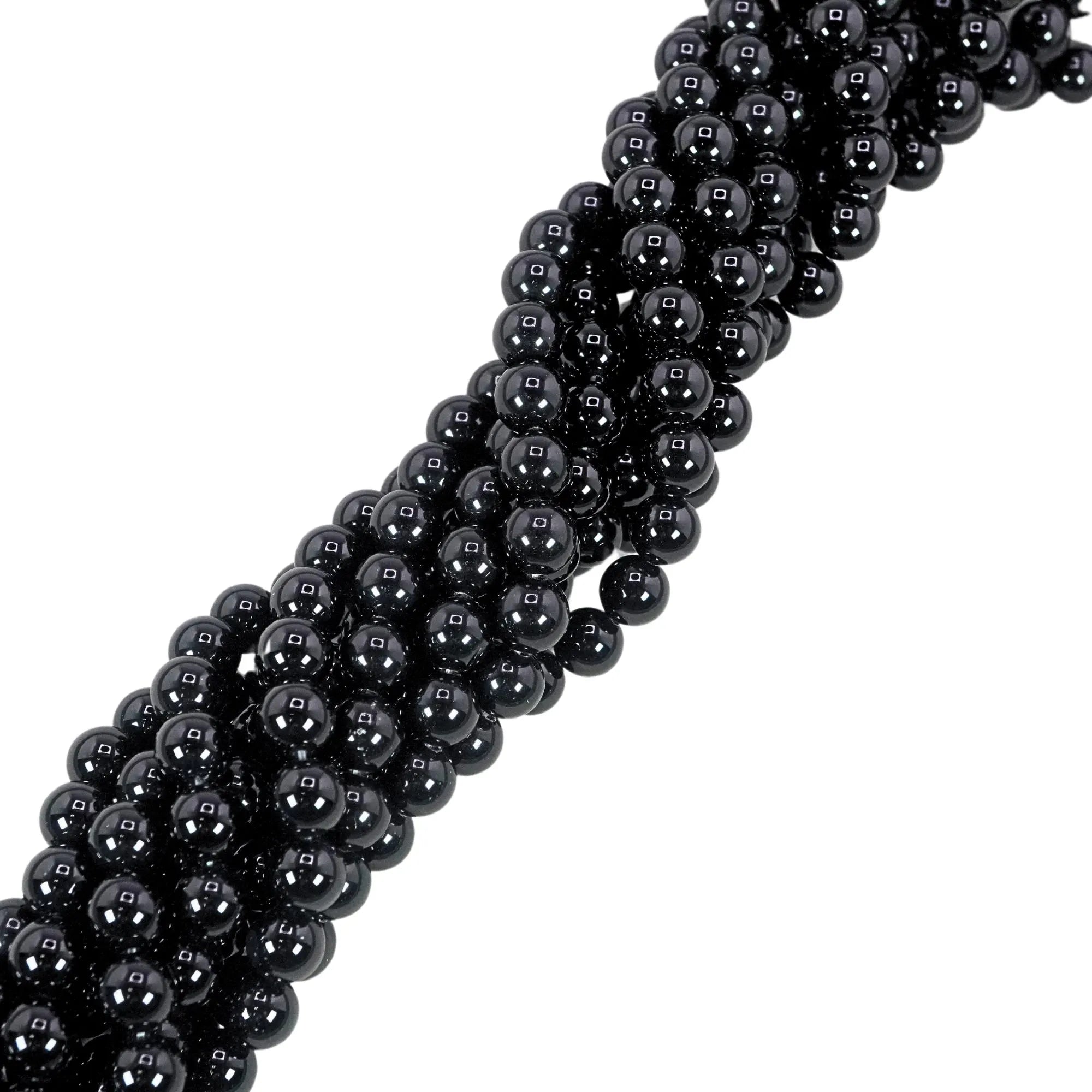 Black Agate Gemstone Beads for Jewelry Making