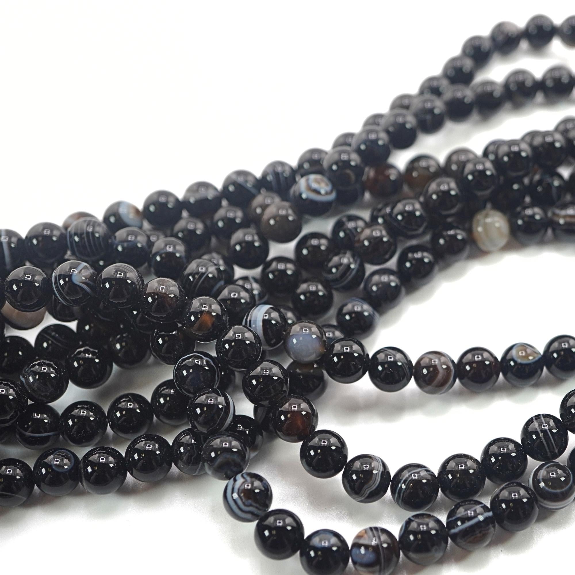 Black Eye Agate Gemstone Beads
