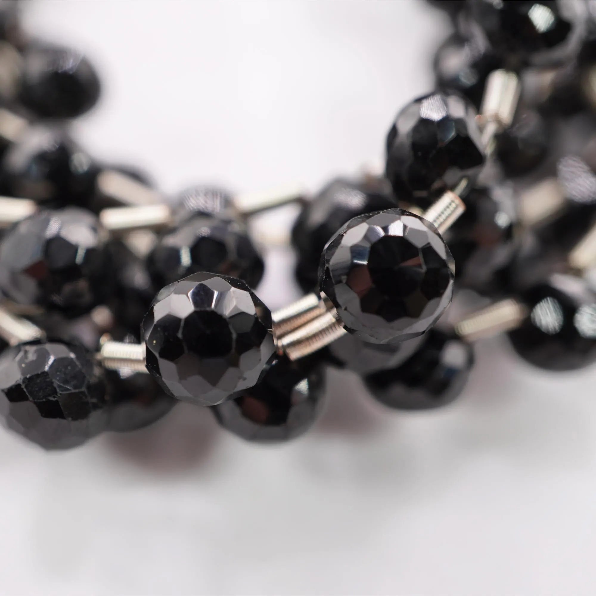Black Spinel Faceted Onion Shape Gemstone Strand Beads