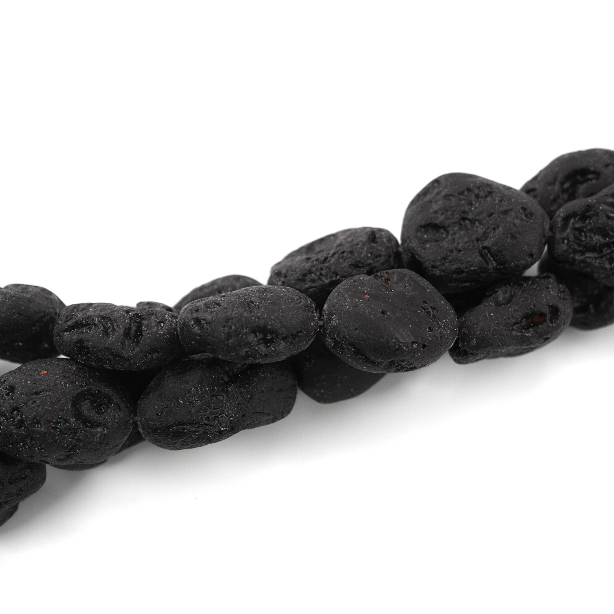 Black Tektite Nugget Shape Loose Gemstone Strand Beads