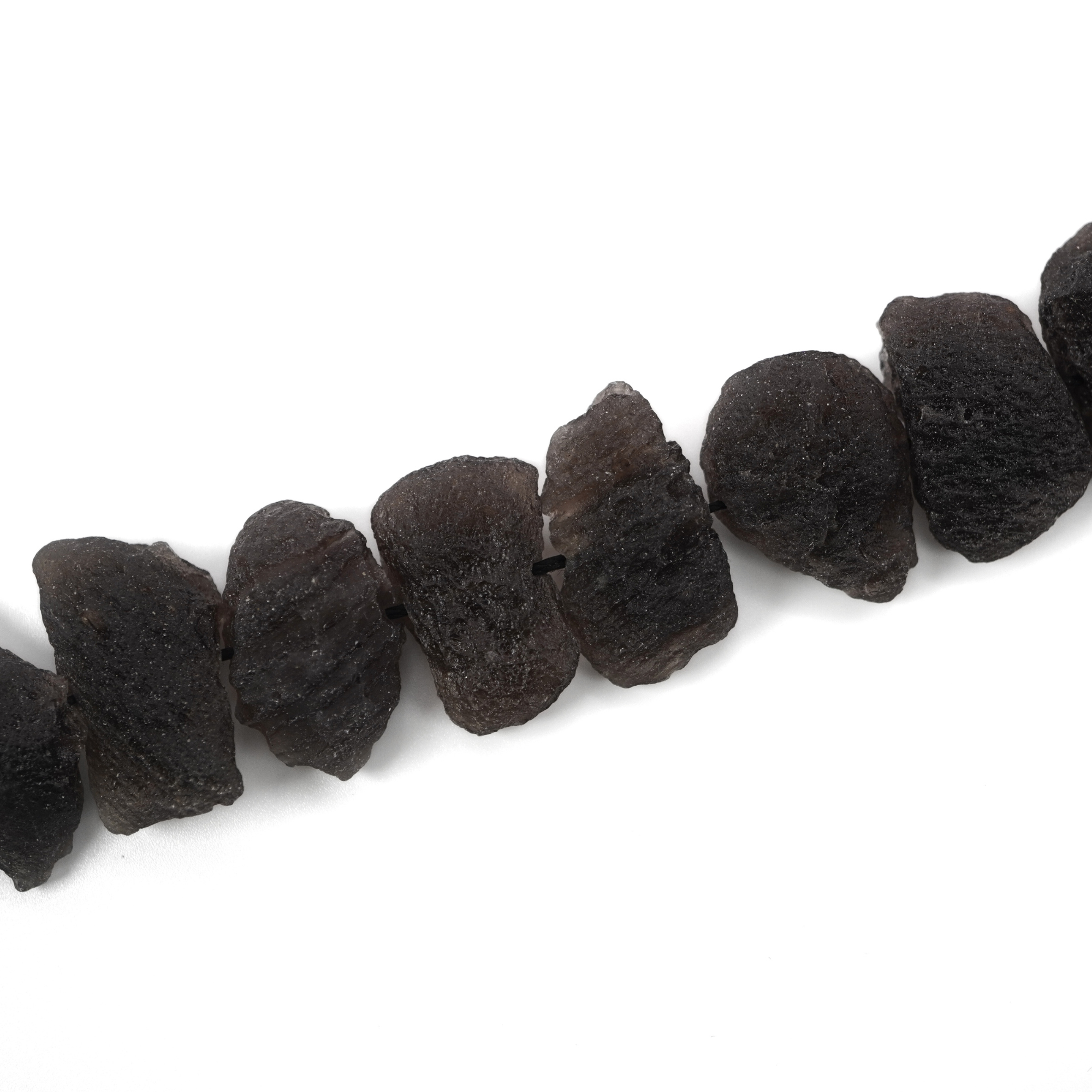 Black Tektite Side Drill Nugget Shape Gemstone Strand Beads