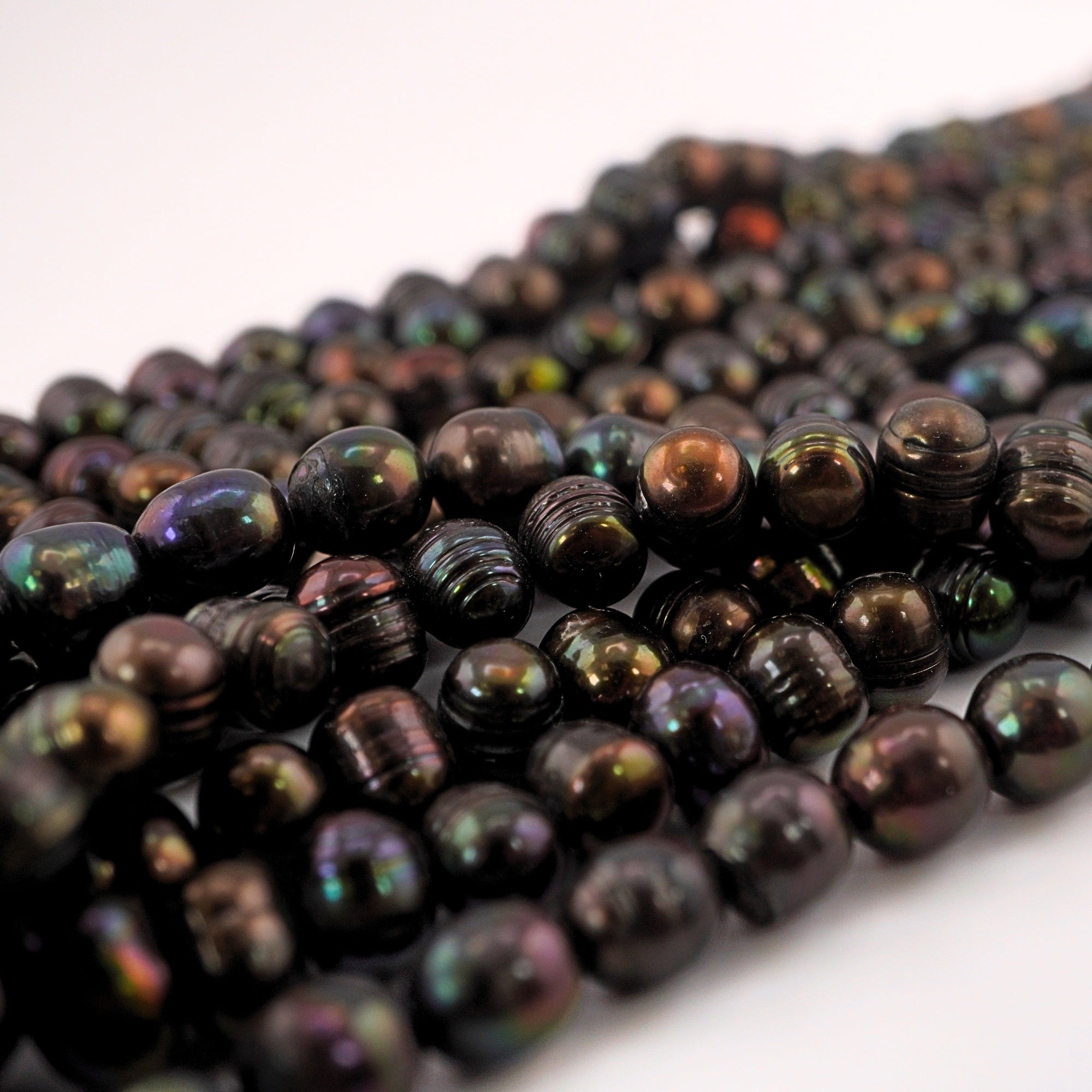 Blue-Green Peacock Pearl Close-Up