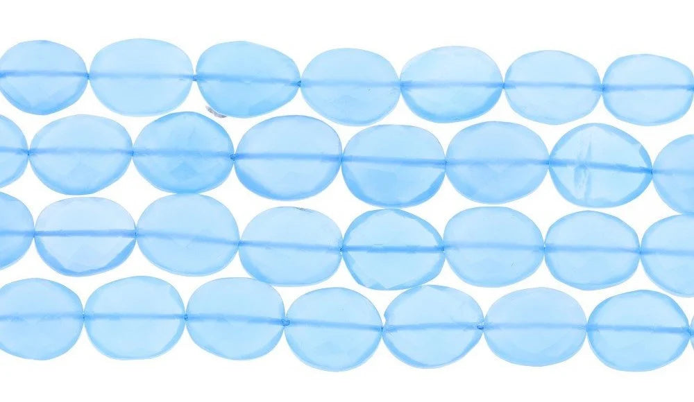 Blue Chalcedony Faceted Nugget Shape Gemstone Strand Beads